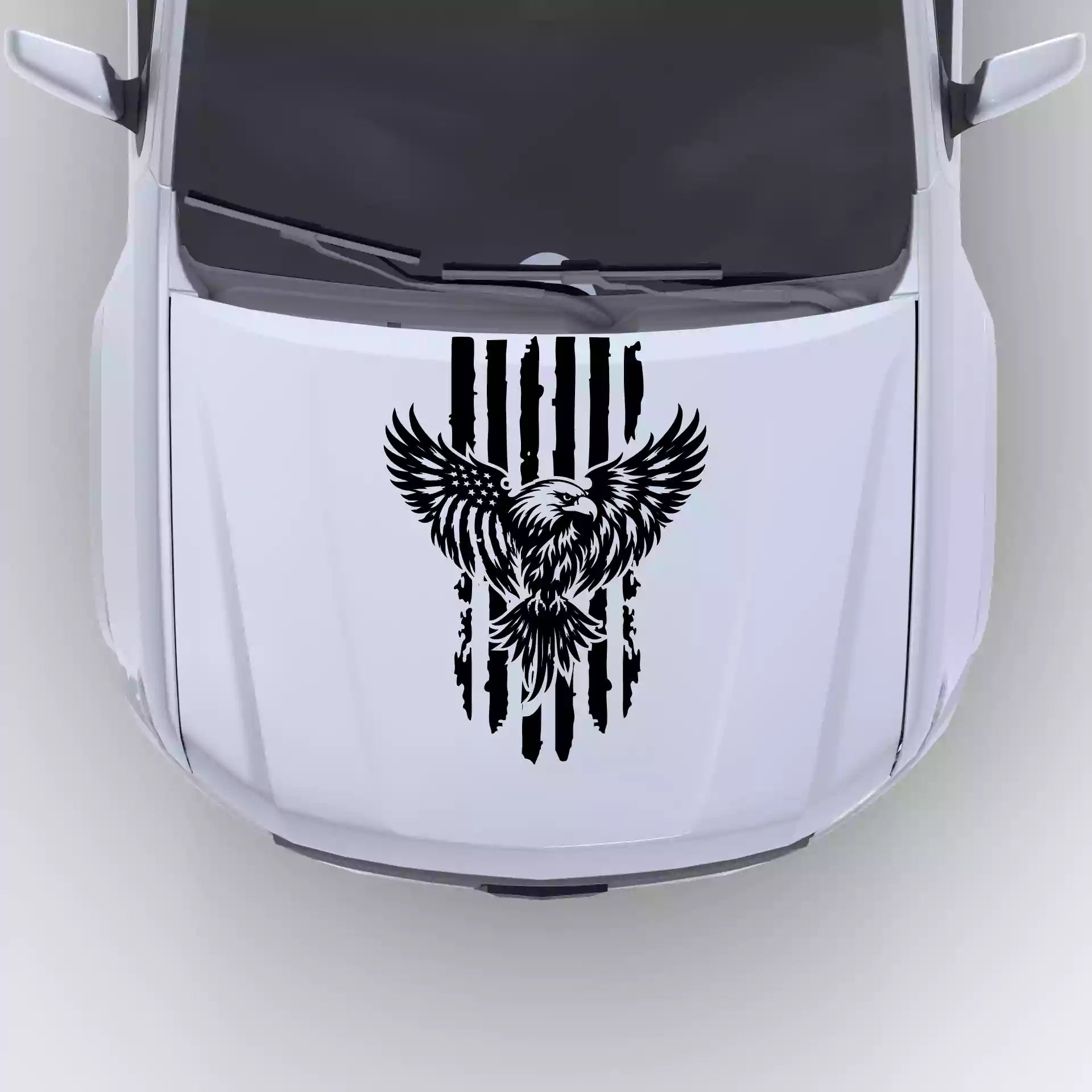 2016-2022 Chevrolet Colorado Eagle USA Flag Hood Decals Vinyl Graphics Kit Black