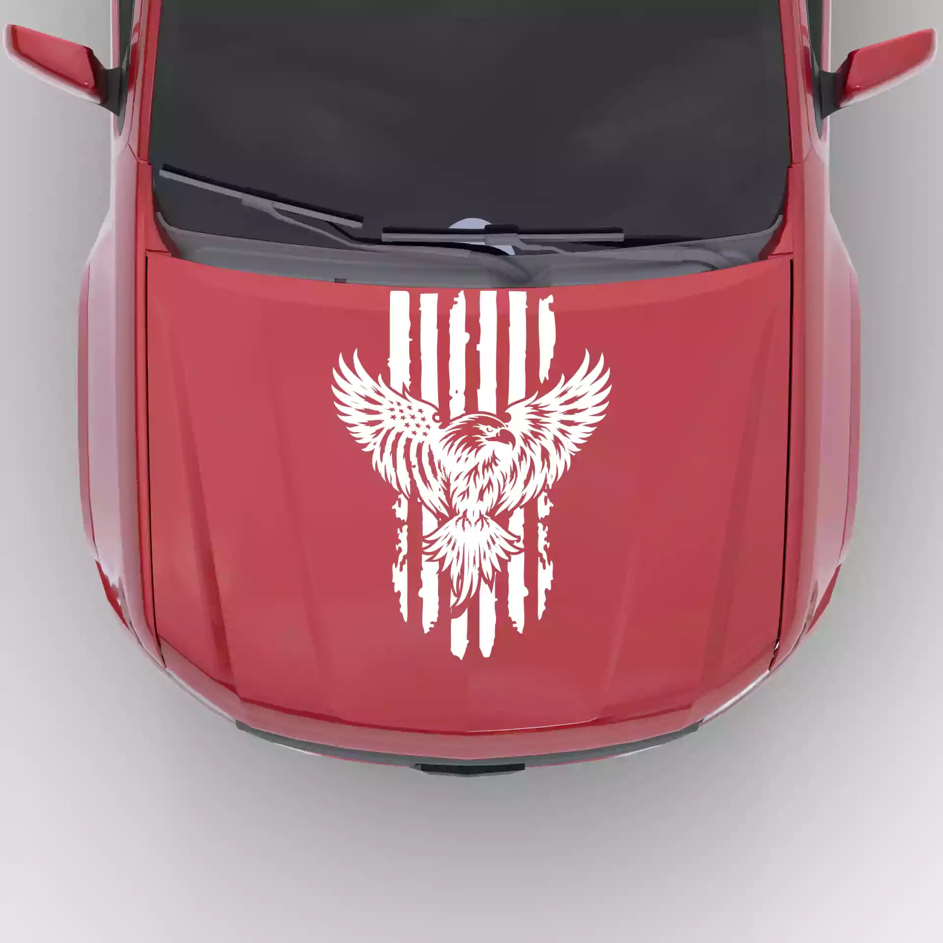 2016-2022 Chevrolet Colorado Eagle USA Flag Hood Decals Vinyl Graphics Kit White