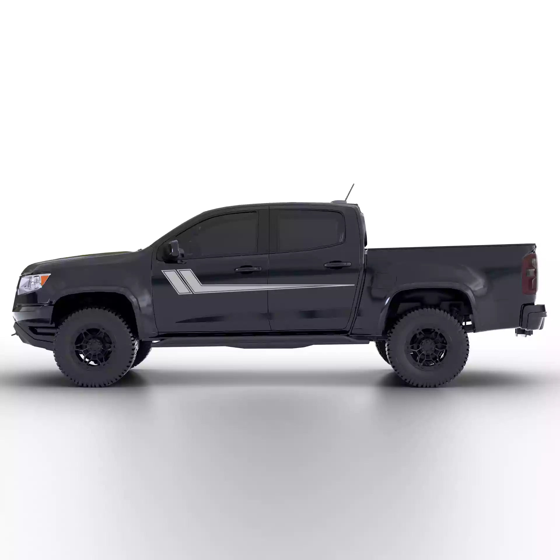 2015-2022 Chevrolet Colorado Hockey Side Stripes Vinyl Graphics Kit Gray