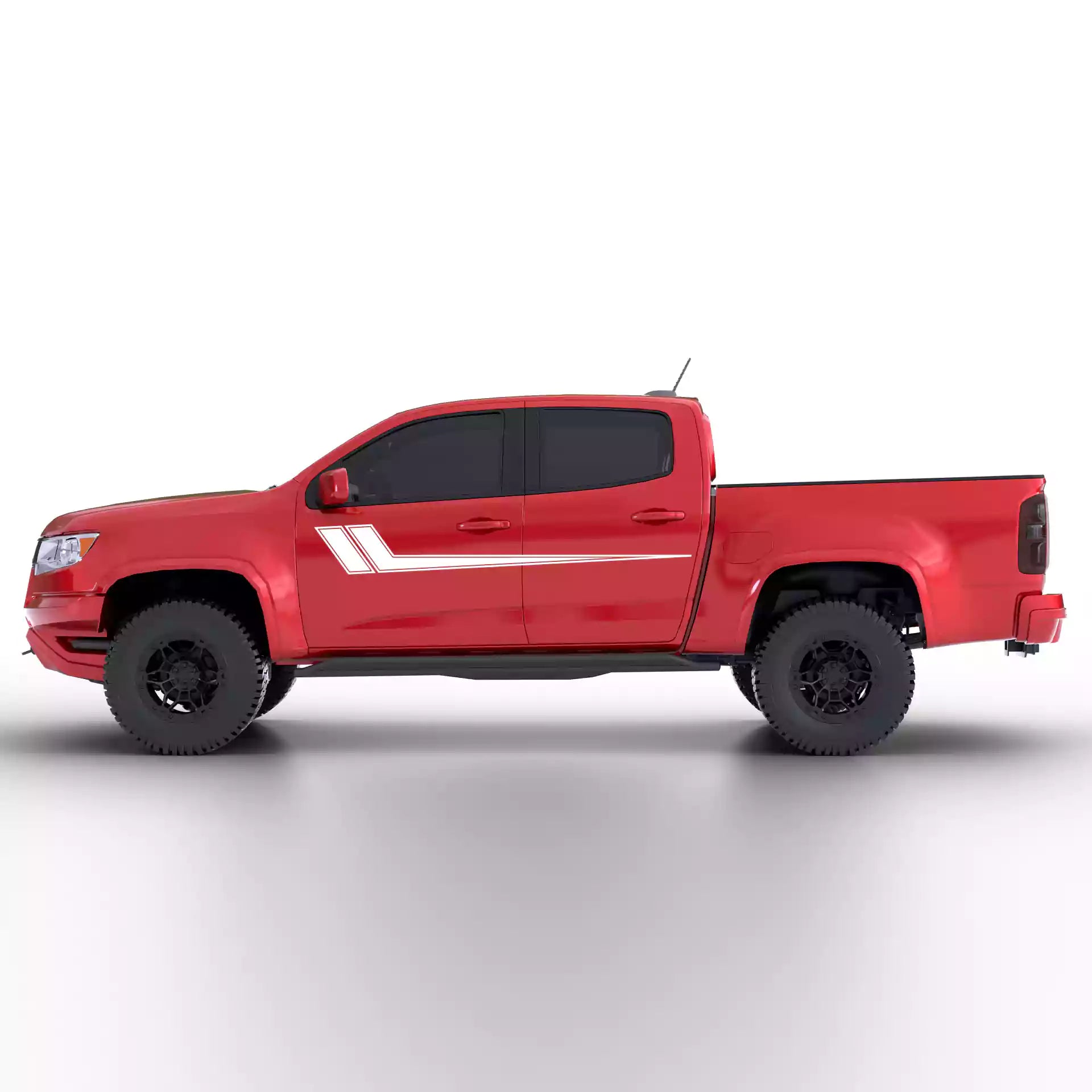 2015-2022 Chevrolet Colorado Hockey Side Stripes Vinyl Graphics Kit White