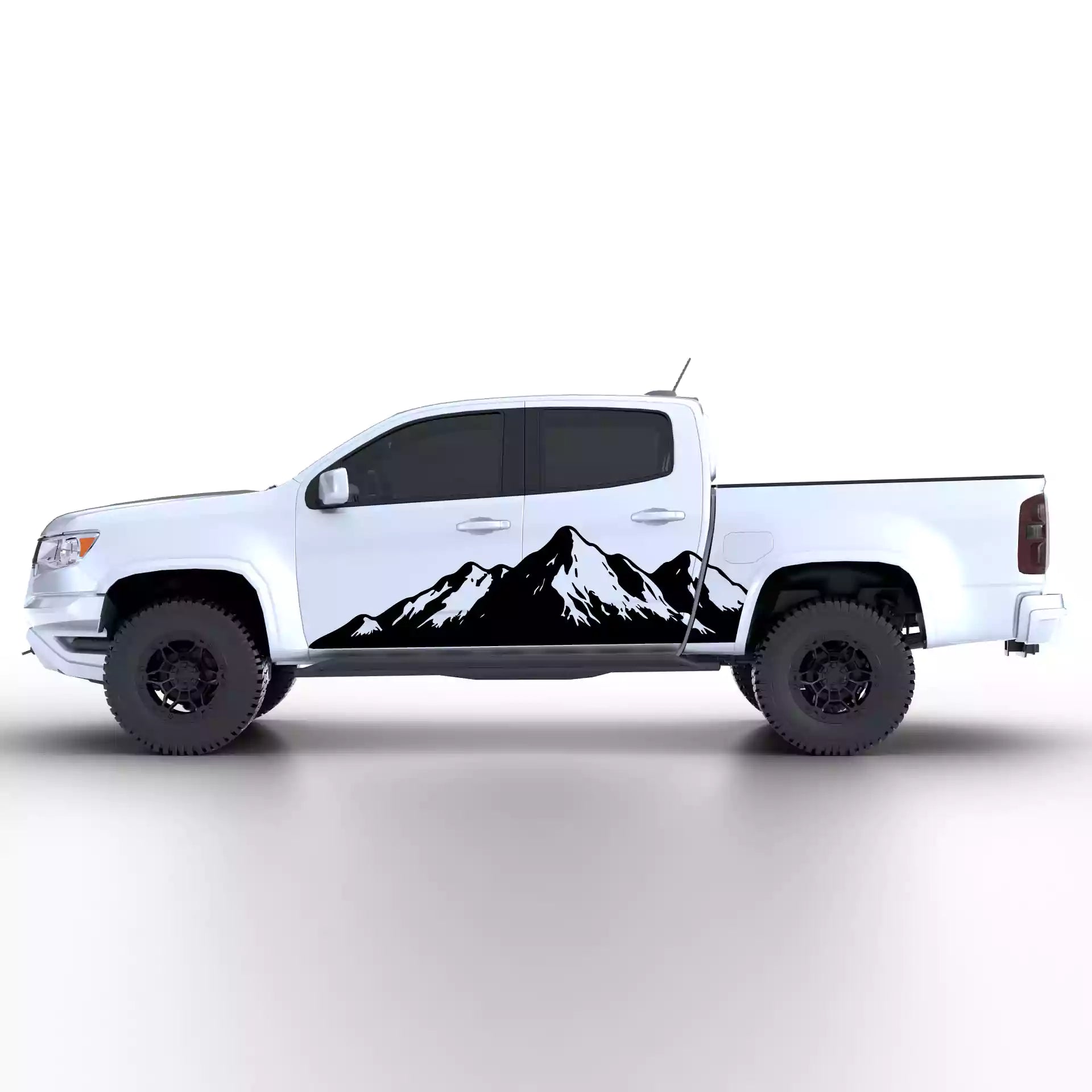 2015-2022 Chevrolet Colorado Mountain Range Side Decals Vinyl Graphics Kit Black