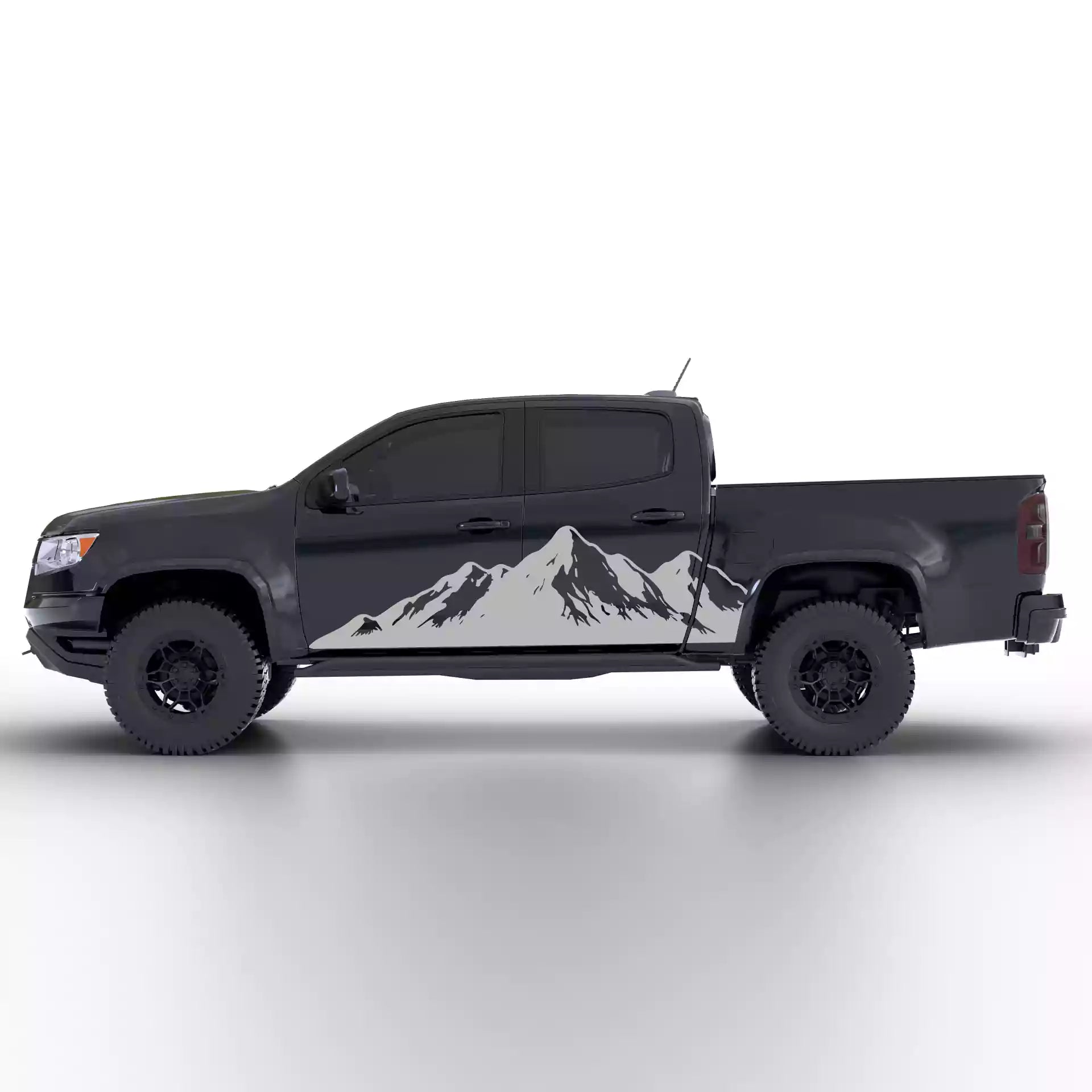 2015-2022 Chevrolet Colorado Mountain Range Side Decals Vinyl Graphics Kit Gray
