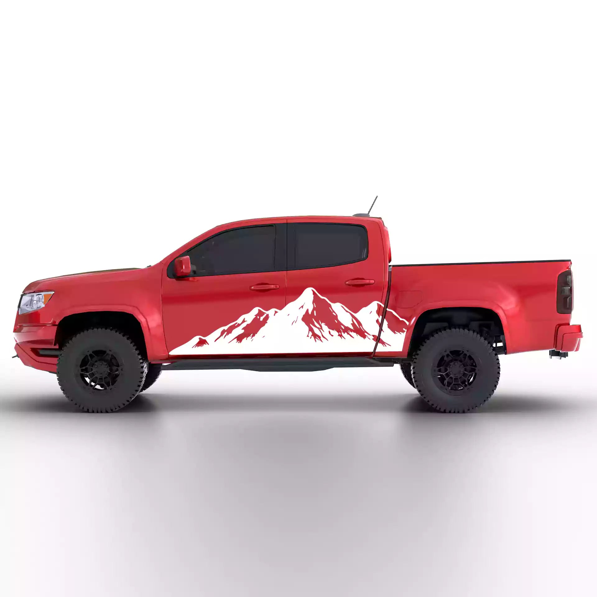 2015-2022 Chevrolet Colorado Mountain Range Side Decals Vinyl Graphics Kit White