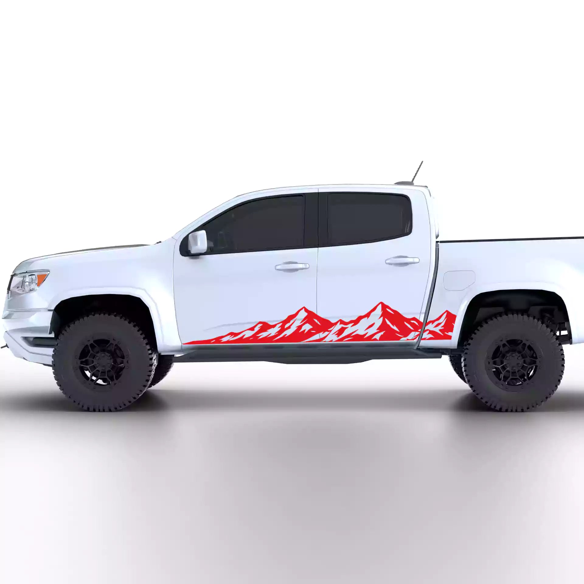 2015-2022 Chevrolet Colorado Peak Mountain Rocker Stripes Vinyl Graphics Kit Red