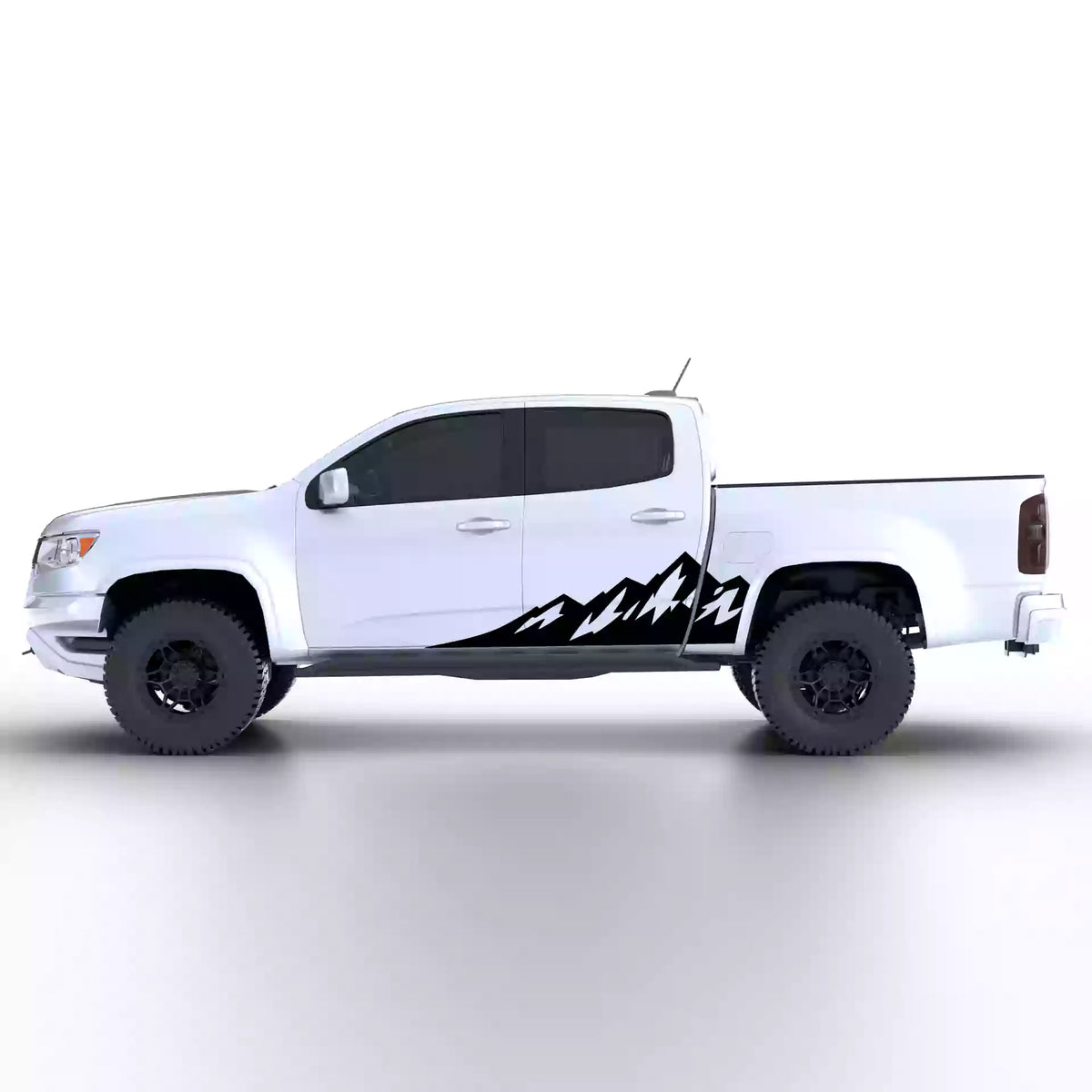 2016-2022 Chevrolet Colorado Mountain Side Decals Vinyl Graphics Kit Black