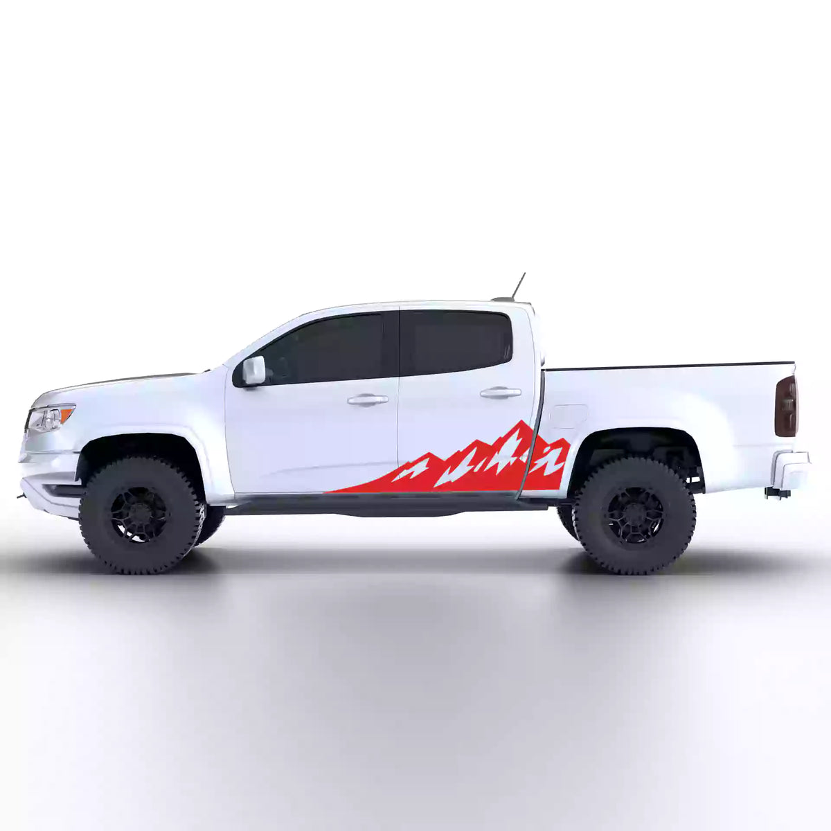 2016-2022 Chevrolet Colorado Mountain Side Decals Vinyl Graphics Kit Red