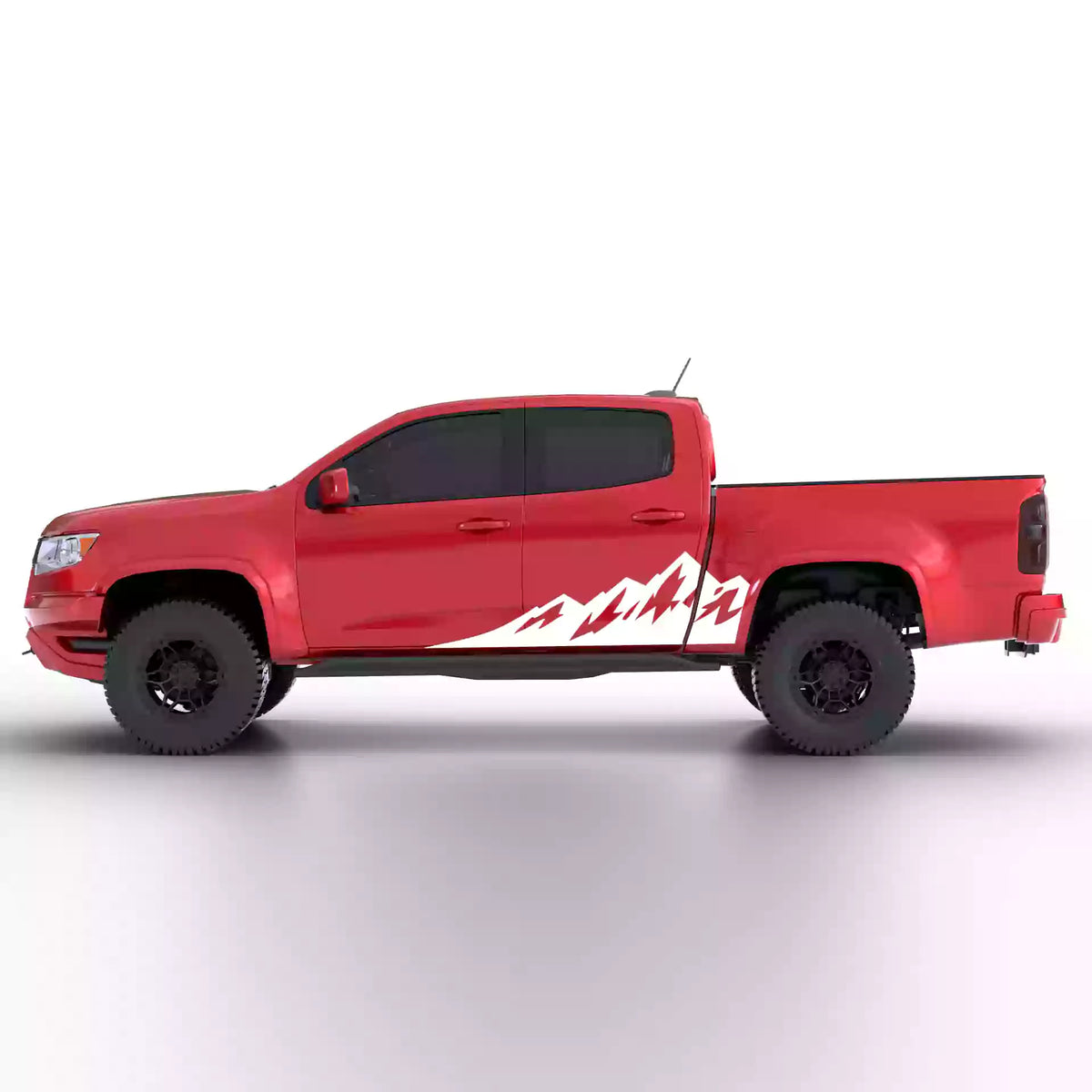2016-2022 Chevrolet Colorado Mountain Side Decals Vinyl Graphics Kit White