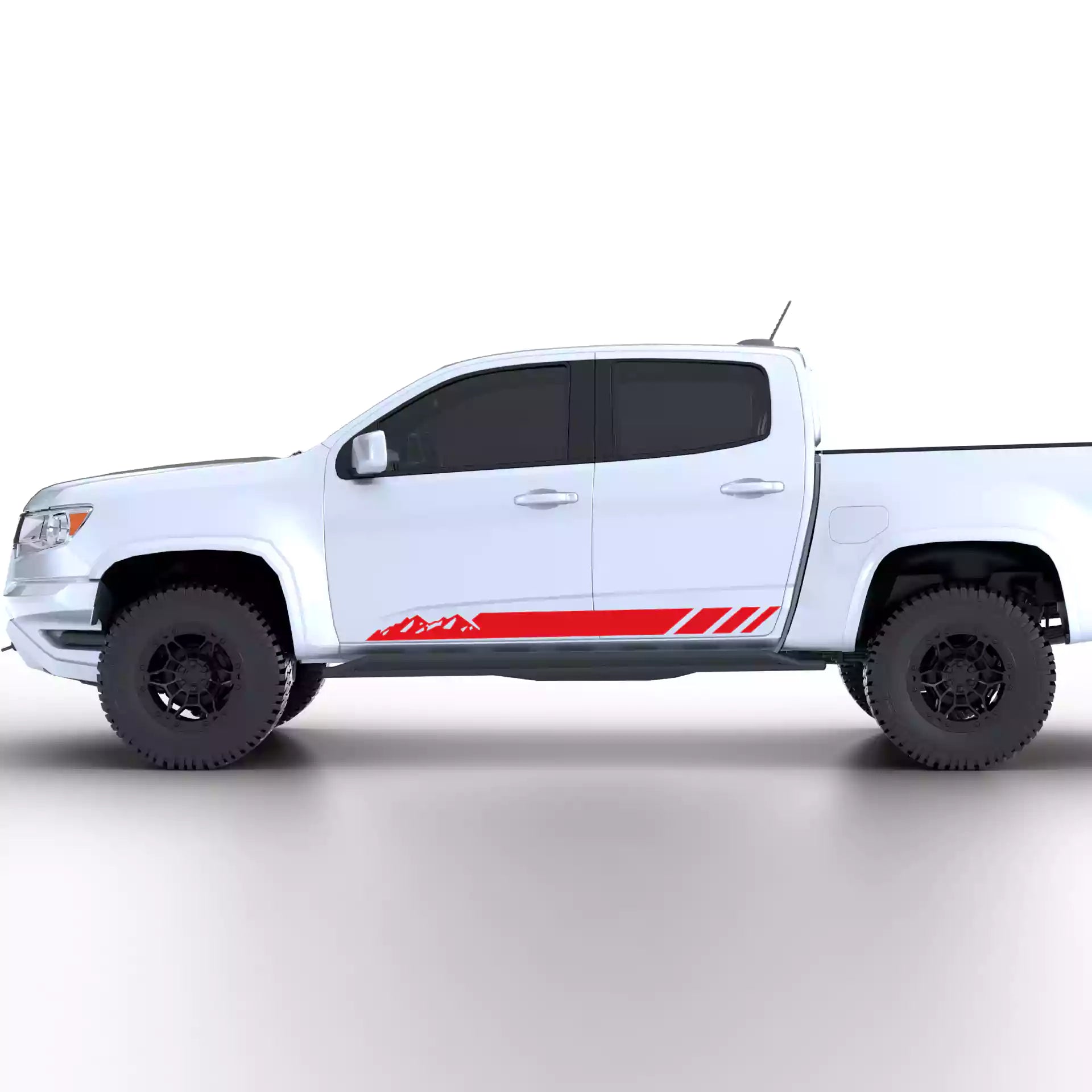 2015-2022 Chevrolet Colorado Mountain Side Stripes Vinyl Graphics Kit Red