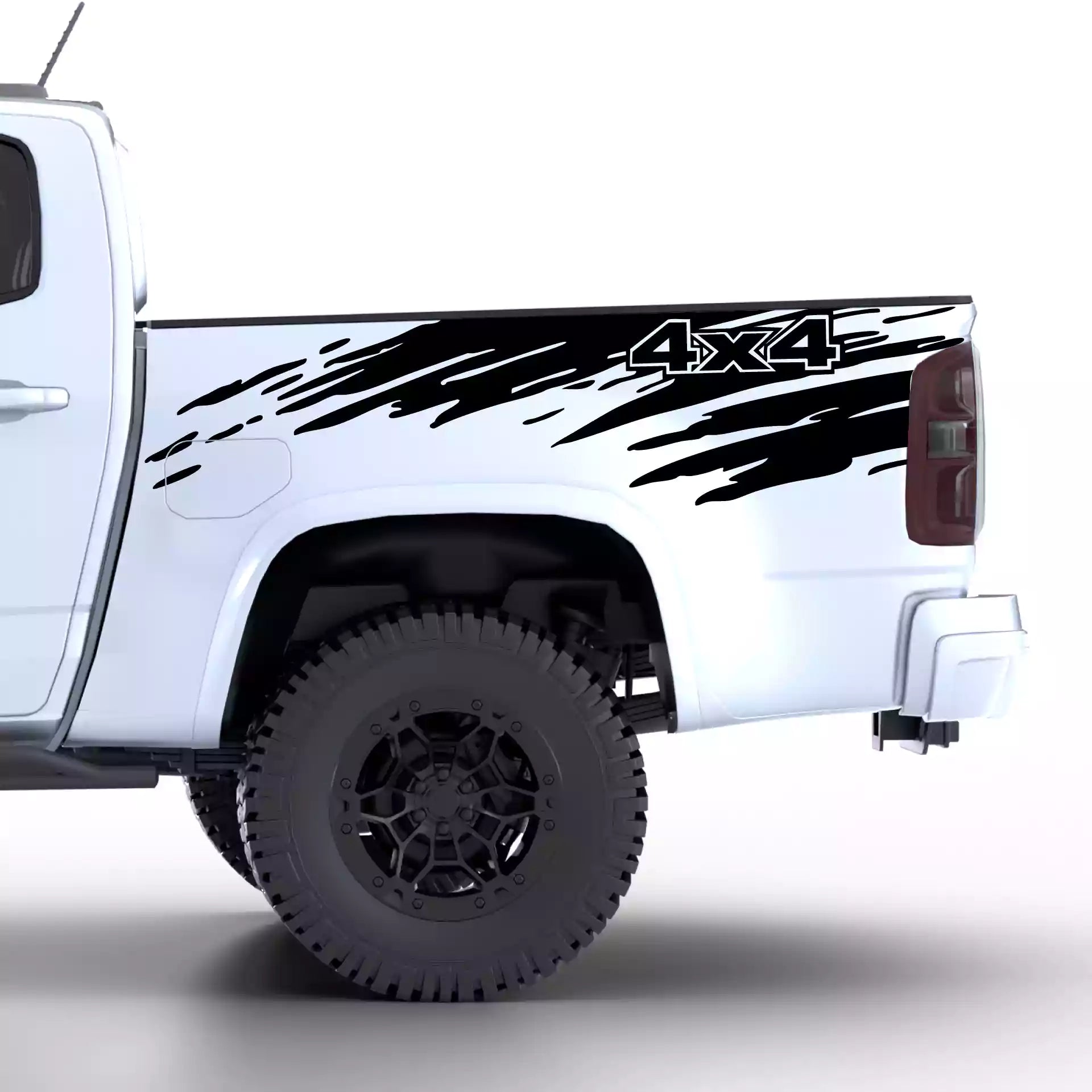 2015-2022 Chevrolet Colorado Mud Splash 4x4 Bed Decals Vinyl Graphics Kit Black