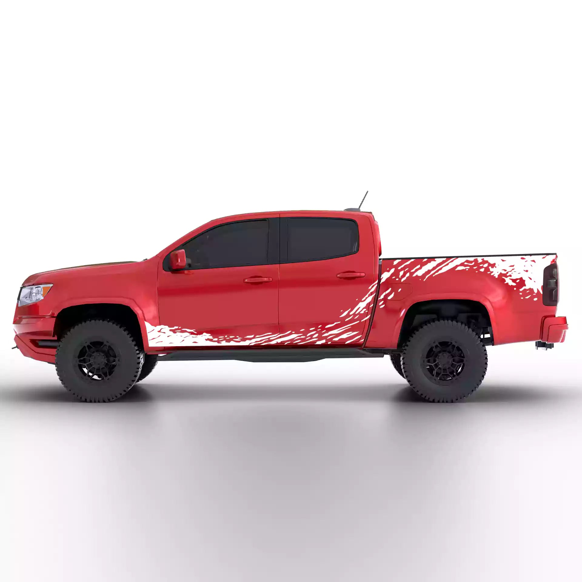 2015-2022 Chevrolet Colorado Mud Splash Rocker & Bed Decals Vinyl Graphics Kit White