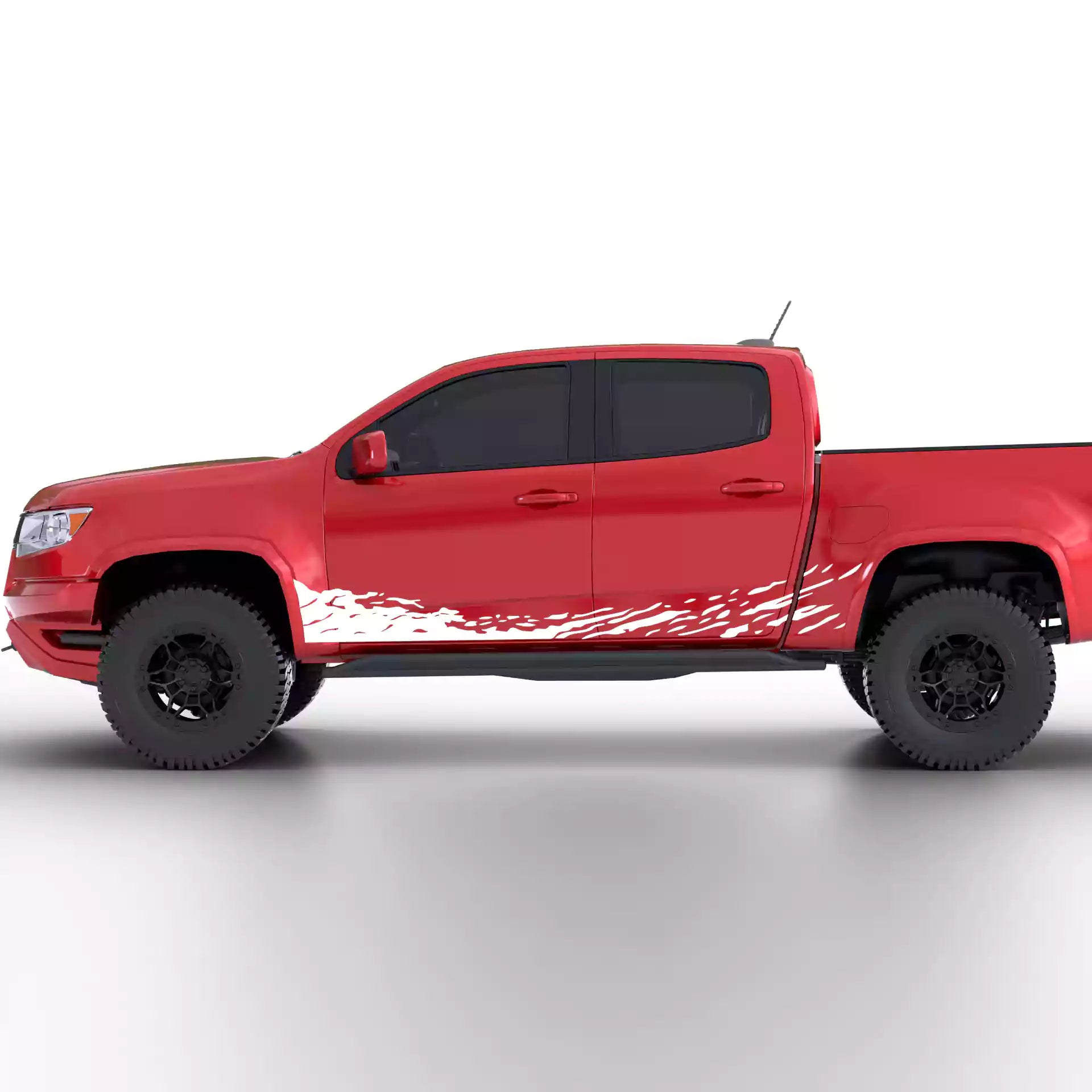 2015-2022 Chevrolet Colorado Mud Splash Rocker Stripes Vinyl Graphics Kit White
