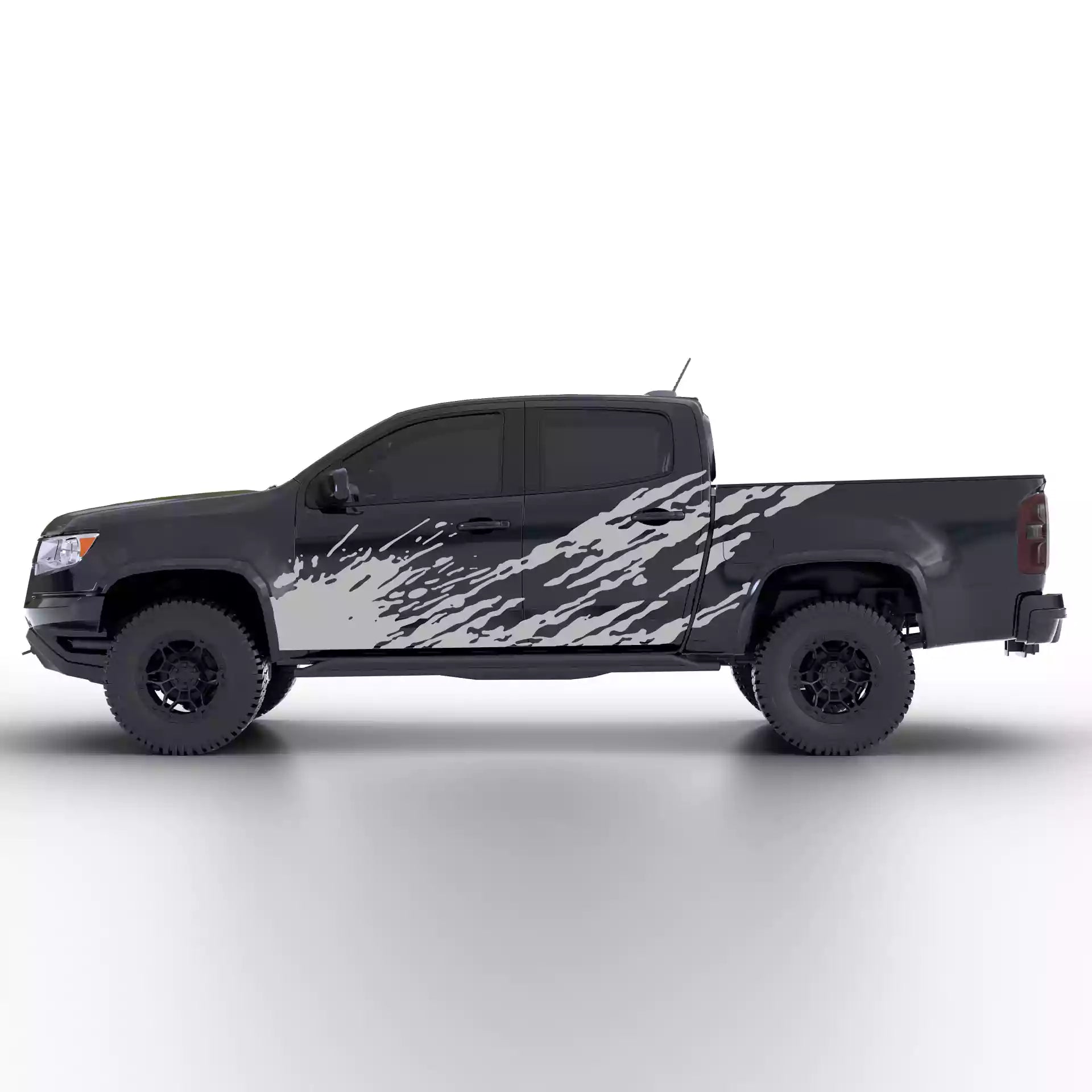 2015-2022 Chevrolet Colorado Mud Splash Side Decals Vinyl Graphics Kit Gray