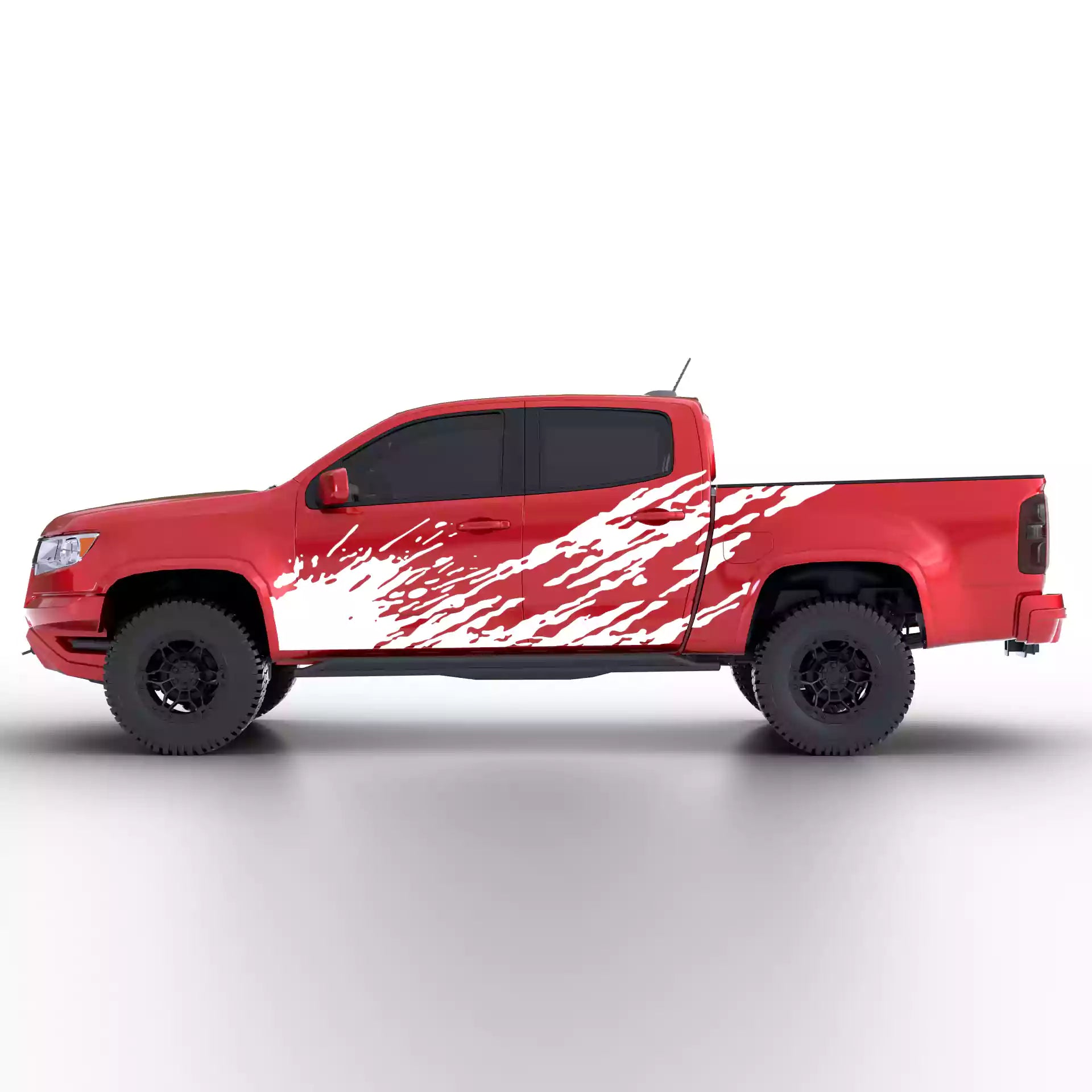 2015-2022 Chevrolet Colorado Mud Splash Side Decals Vinyl Graphics Kit White