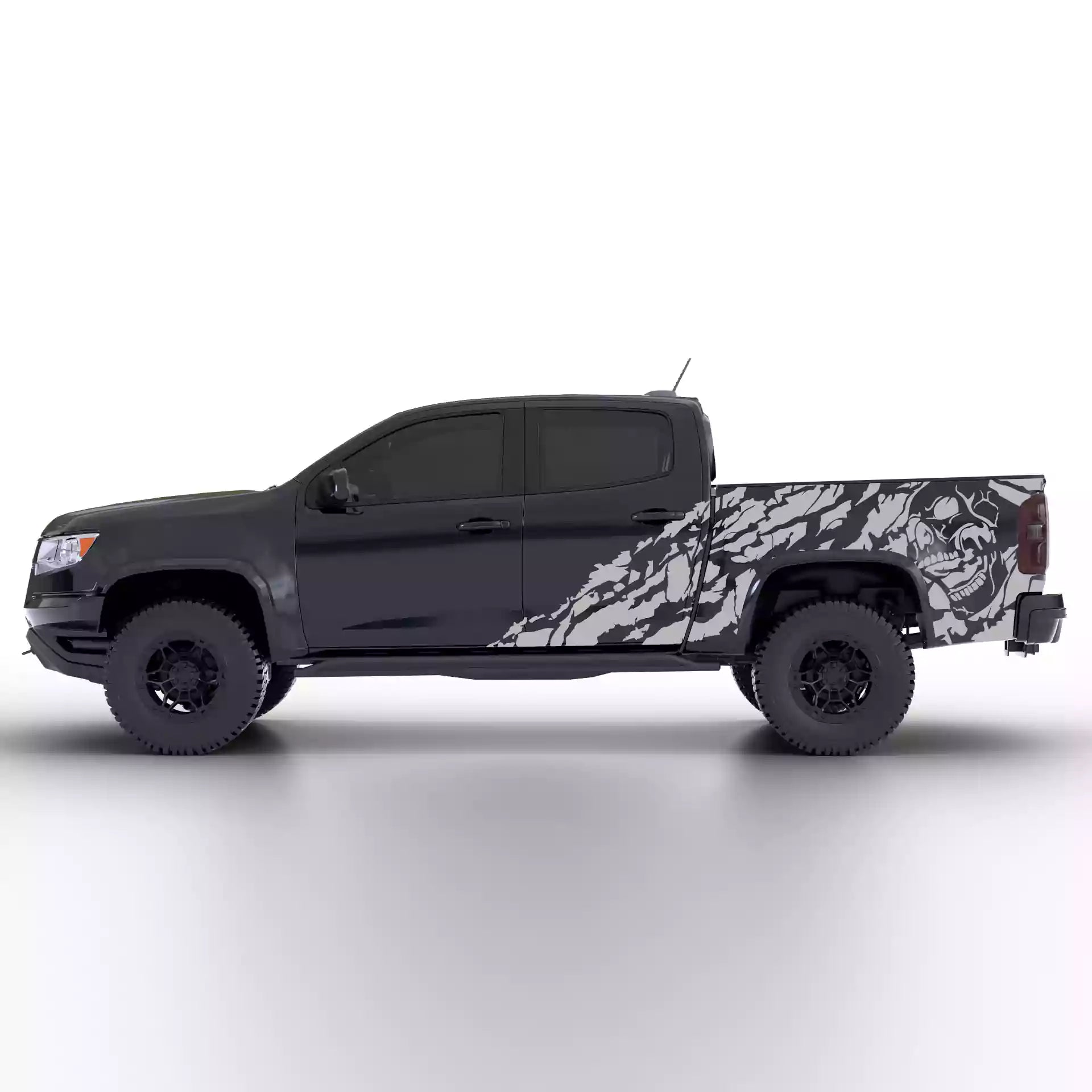 2015-2022 Chevrolet Colorado Nightmare Side Decals Vinyl Graphics Kit Gray