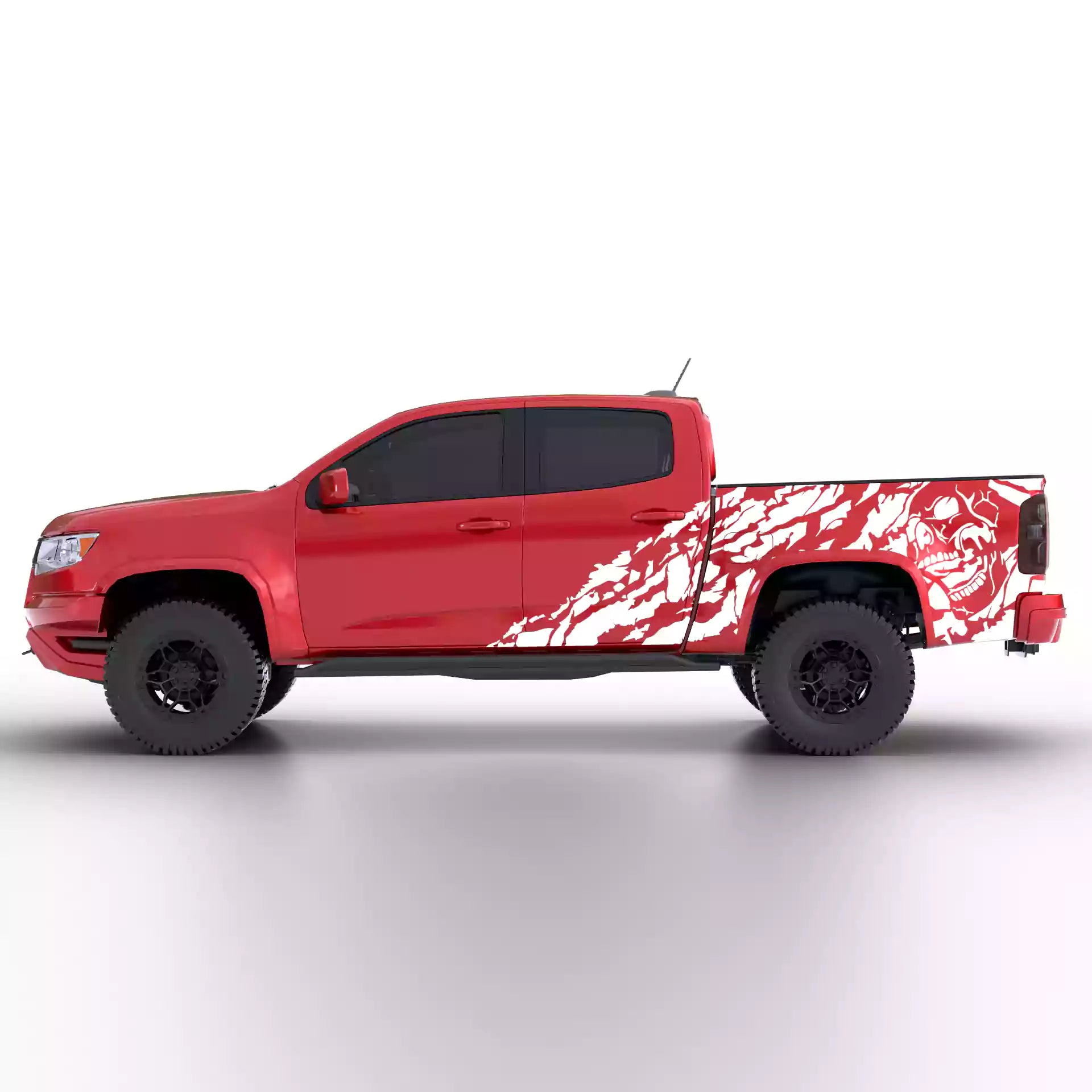 2015-2022 Chevrolet Colorado Nightmare Side Decals Vinyl Graphics Kit White