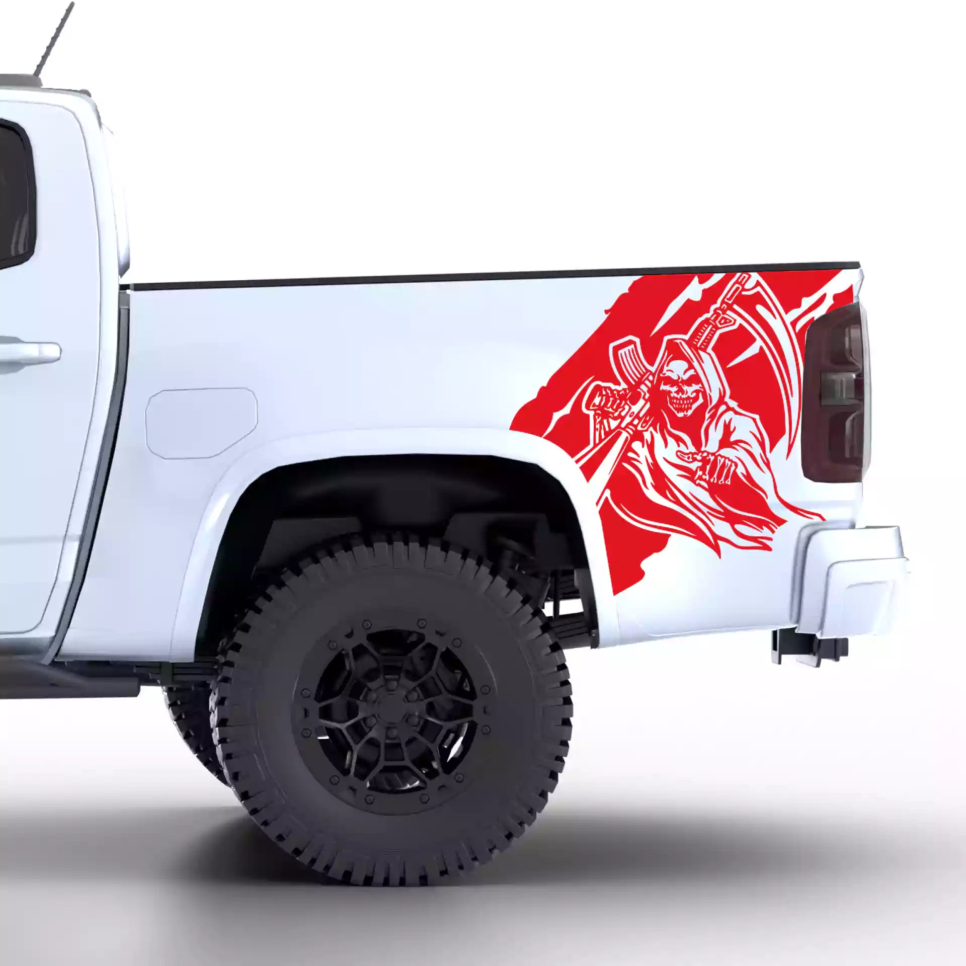 2015-2022 Chevrolet Colorado Reaper Bed Decals Vinyl Graphics Kit Red