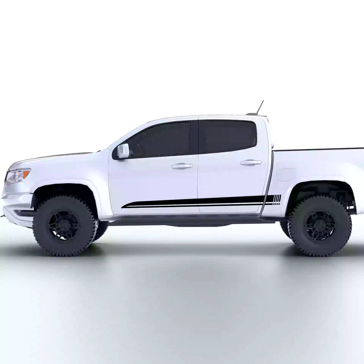 2015-2022 Chevrolet Colorado Rocker Stripes Vinyl Graphics Kit Black