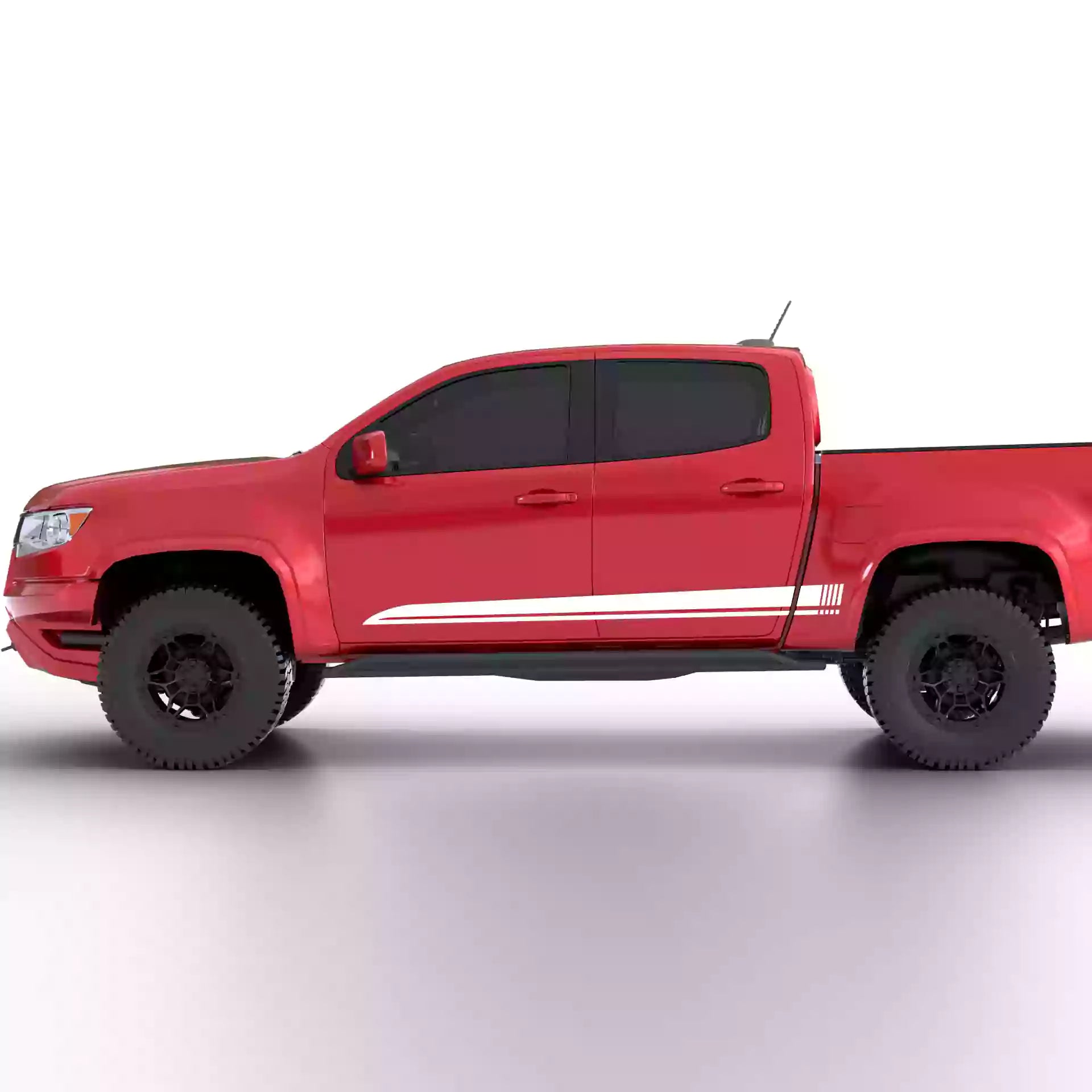 2015-2022 Chevrolet Colorado Rocker Stripes Vinyl Graphics Kit White