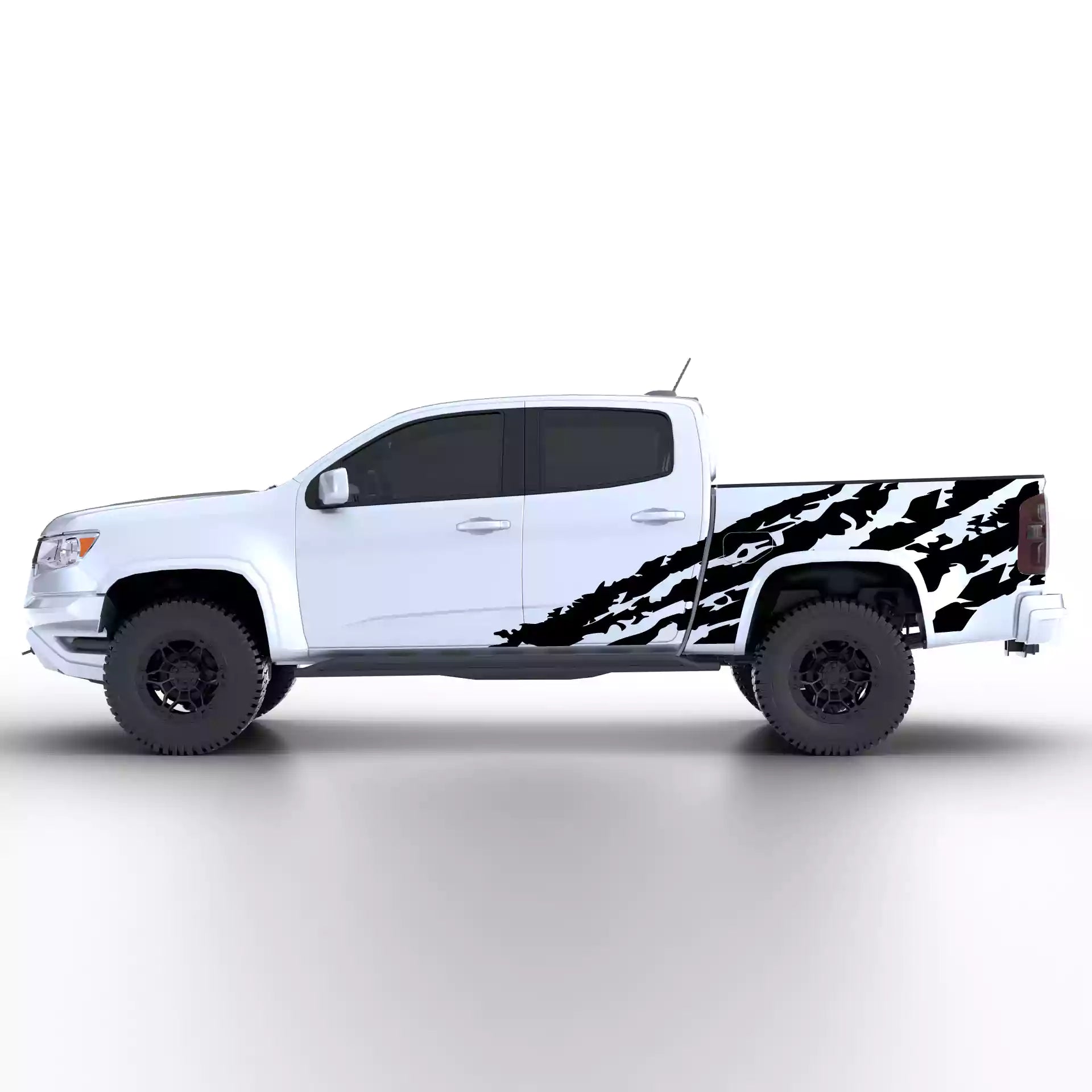 2015-2022 Chevrolet Colorado Shred Side Decals Vinyl Graphics Kit Black