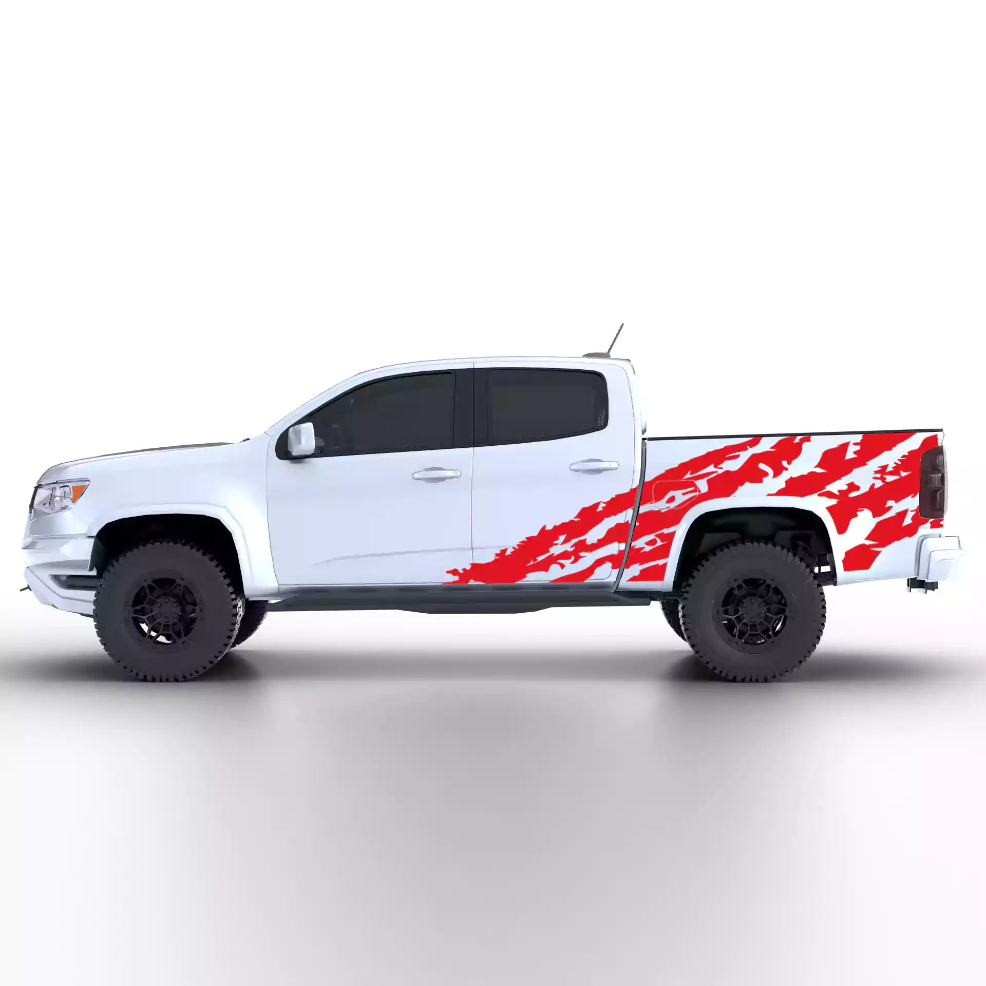 2015-2022 Chevrolet Colorado Shred Side Decals Vinyl Graphics Kit Red