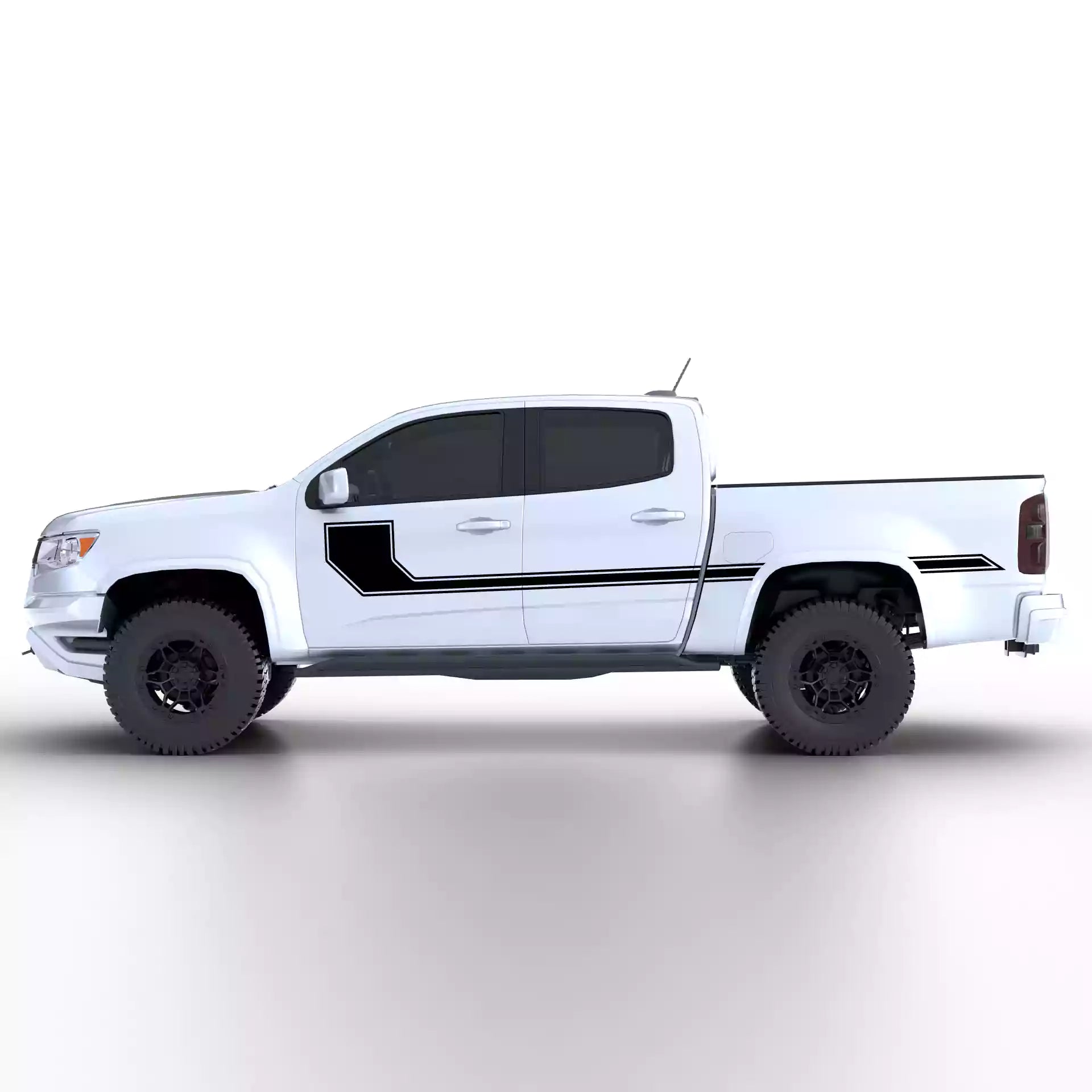 2015-2022 Chevrolet Colorado Side Line Stripes Vinyl Graphics Kit Black
