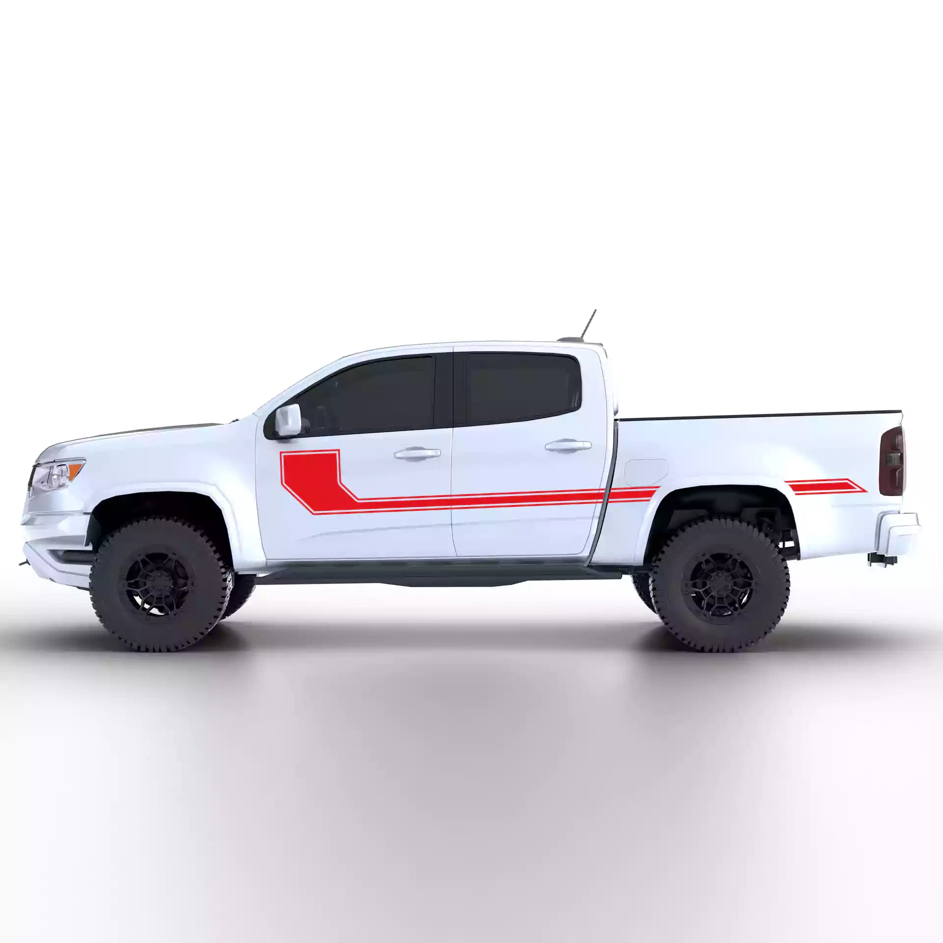 2015-2022 Chevrolet Colorado Side Line Stripes Vinyl Graphics Kit Red