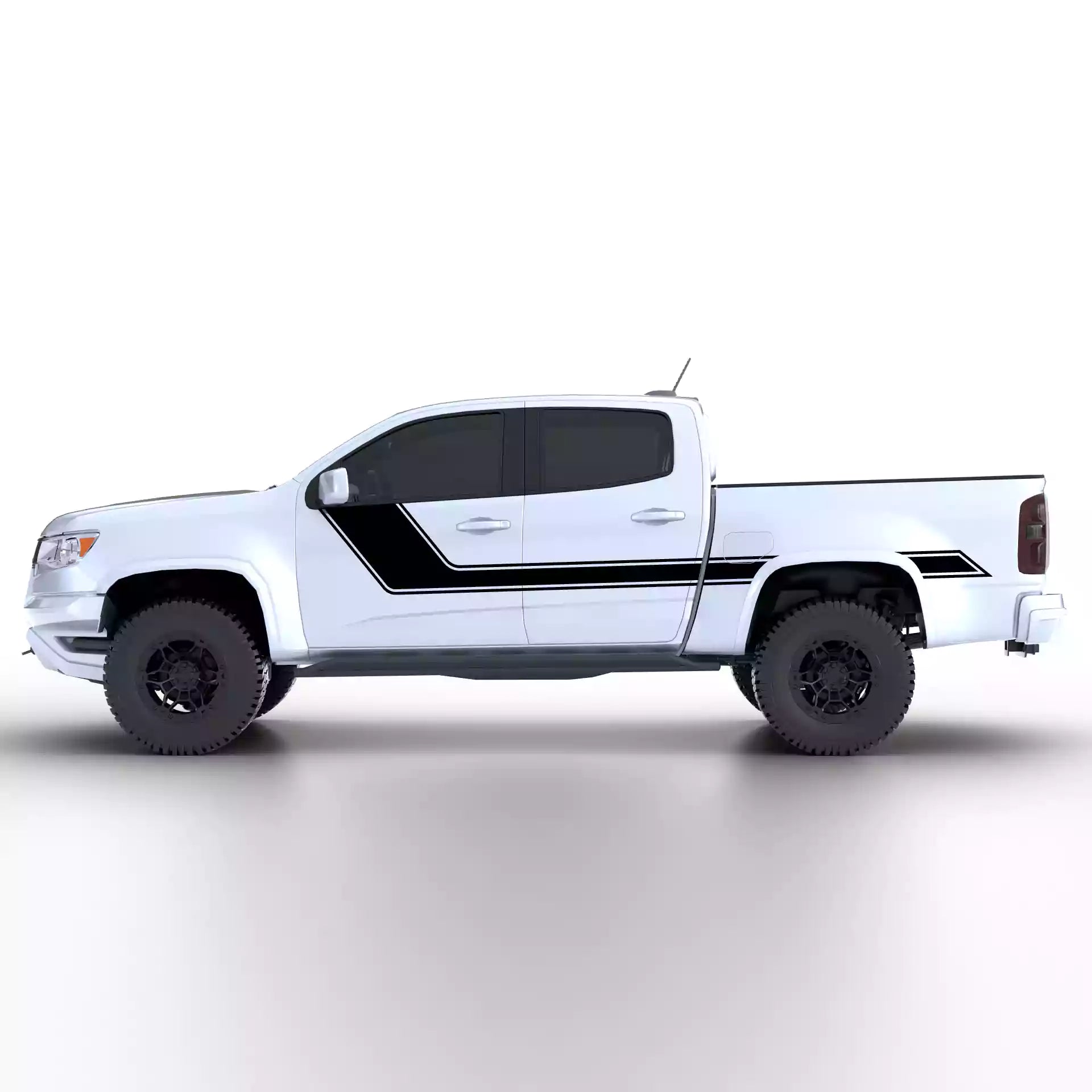 2015-2022 Chevrolet Colorado Side Rally Stripes Vinyl Graphics Kit Black