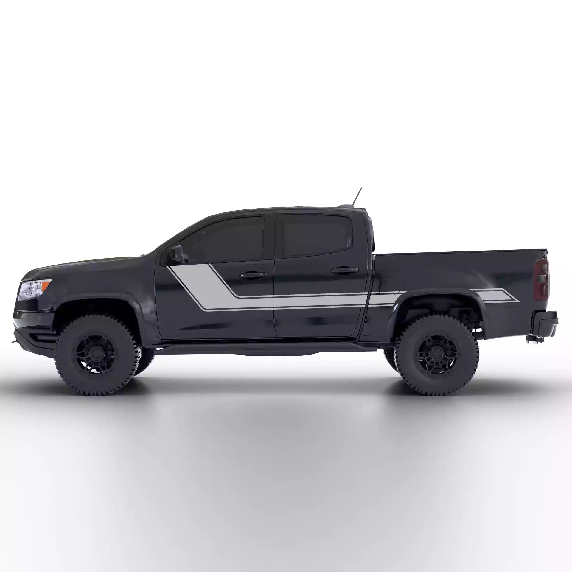 2015-2022 Chevrolet Colorado Side Rally Stripes Vinyl Graphics Kit Gray