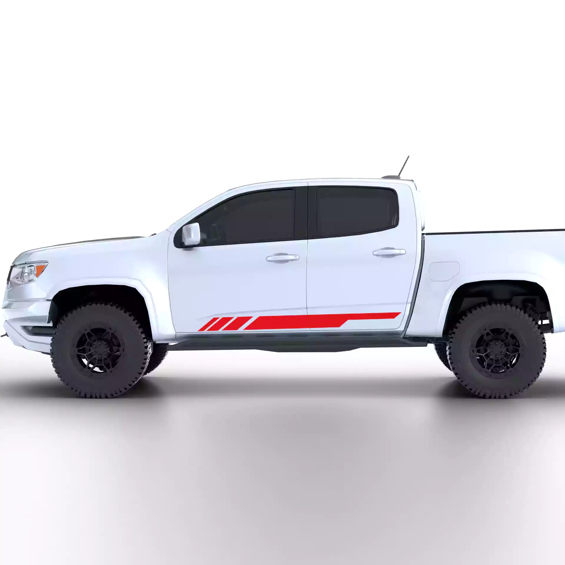 2015-2022 Chevrolet Colorado Adventure Side Stripes Vinyl Graphics Kit Red