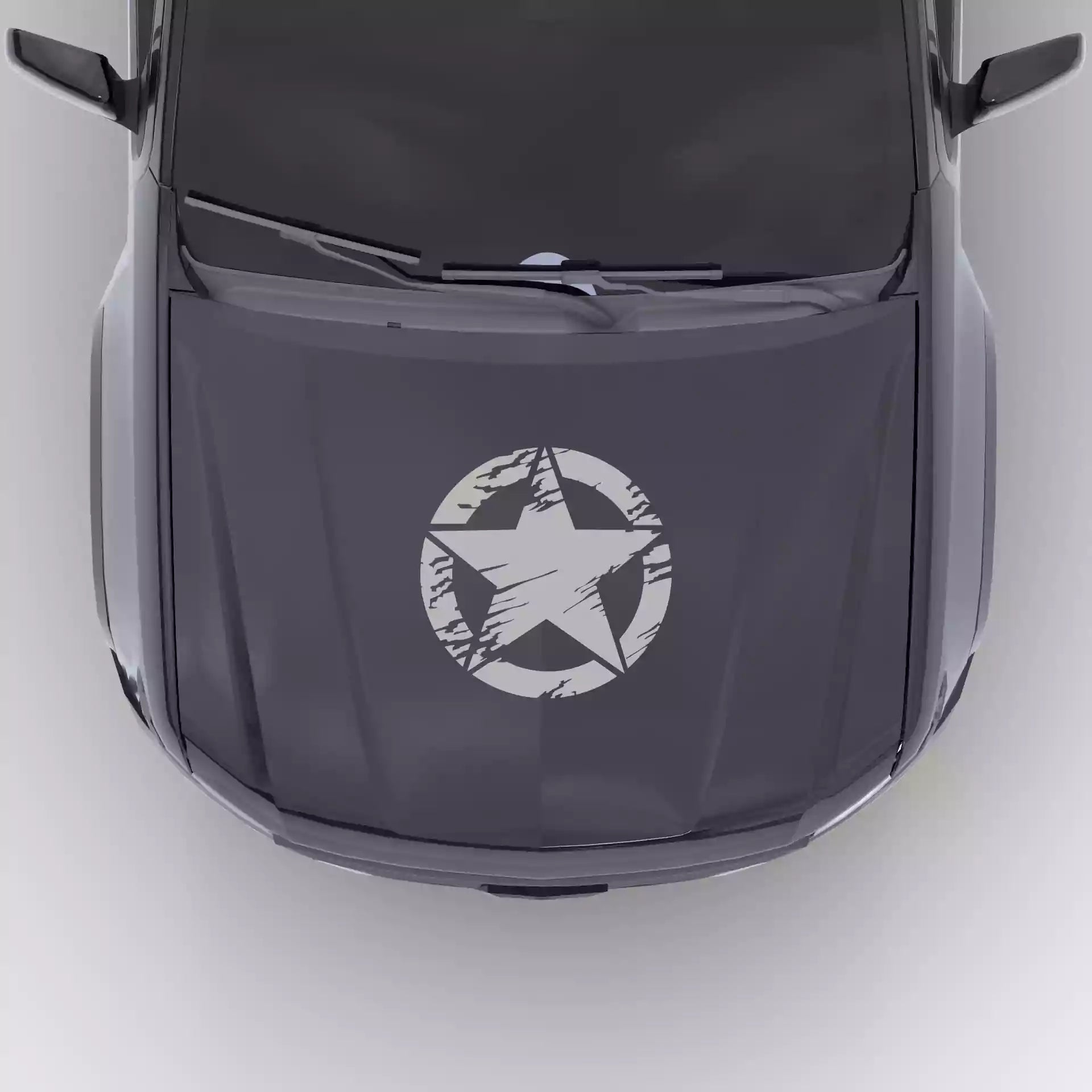 2016-2022 Chevrolet Colorado Torn Star Hood Decal Vinyl Graphics Kit Gray