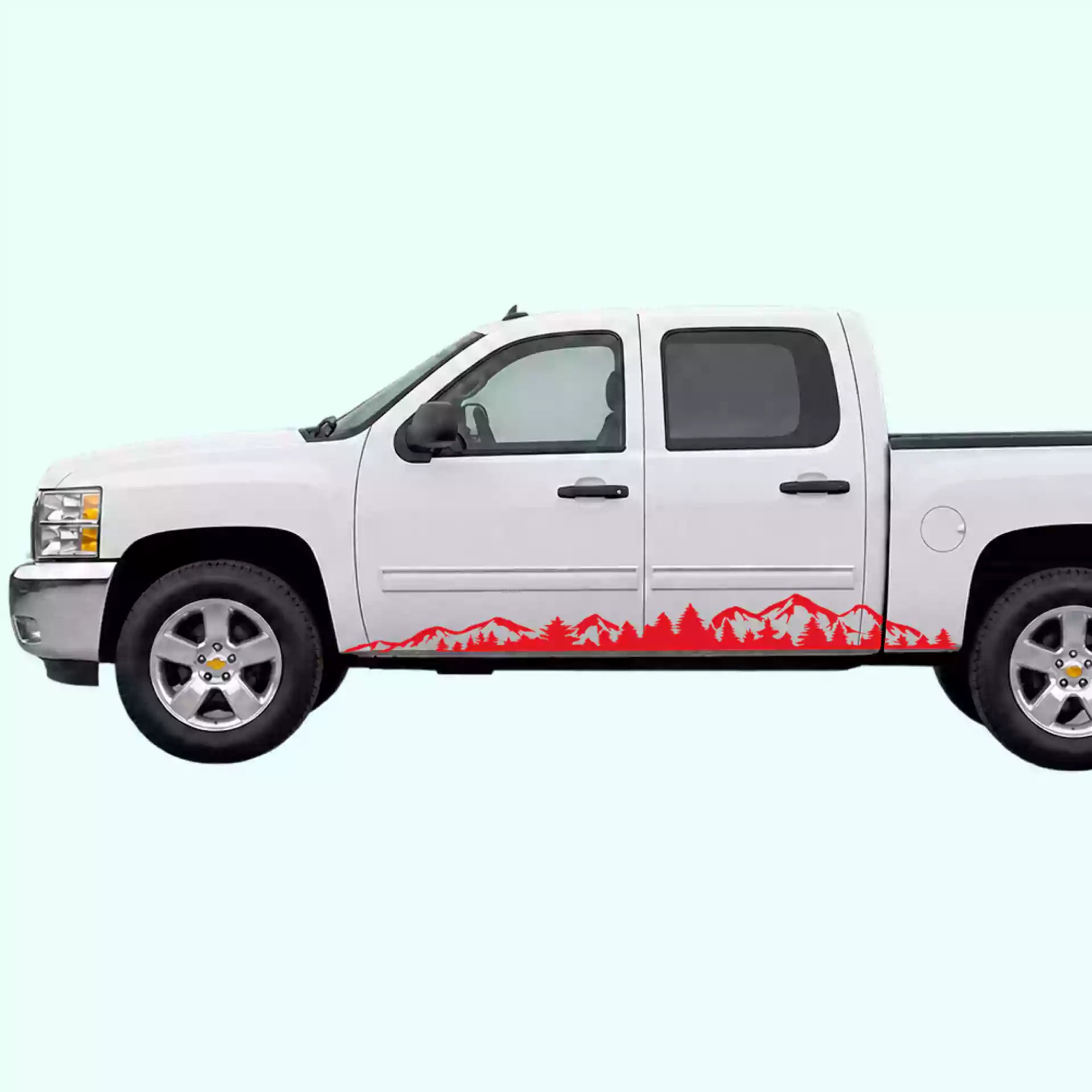 2007-2013 Chevrolet Silverado Adventure Side Stripes Vinyl Graphics Kit Red