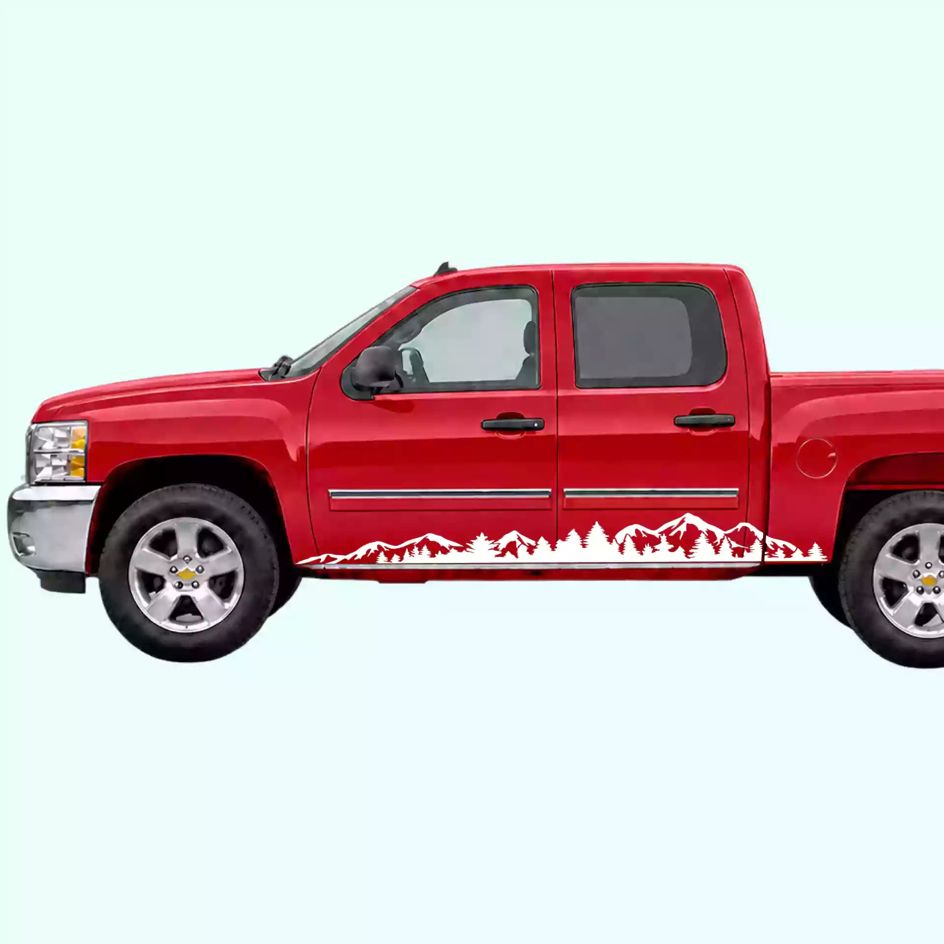 2007-2013 Chevrolet Silverado Adventure Side Stripes Vinyl Graphics Kit White