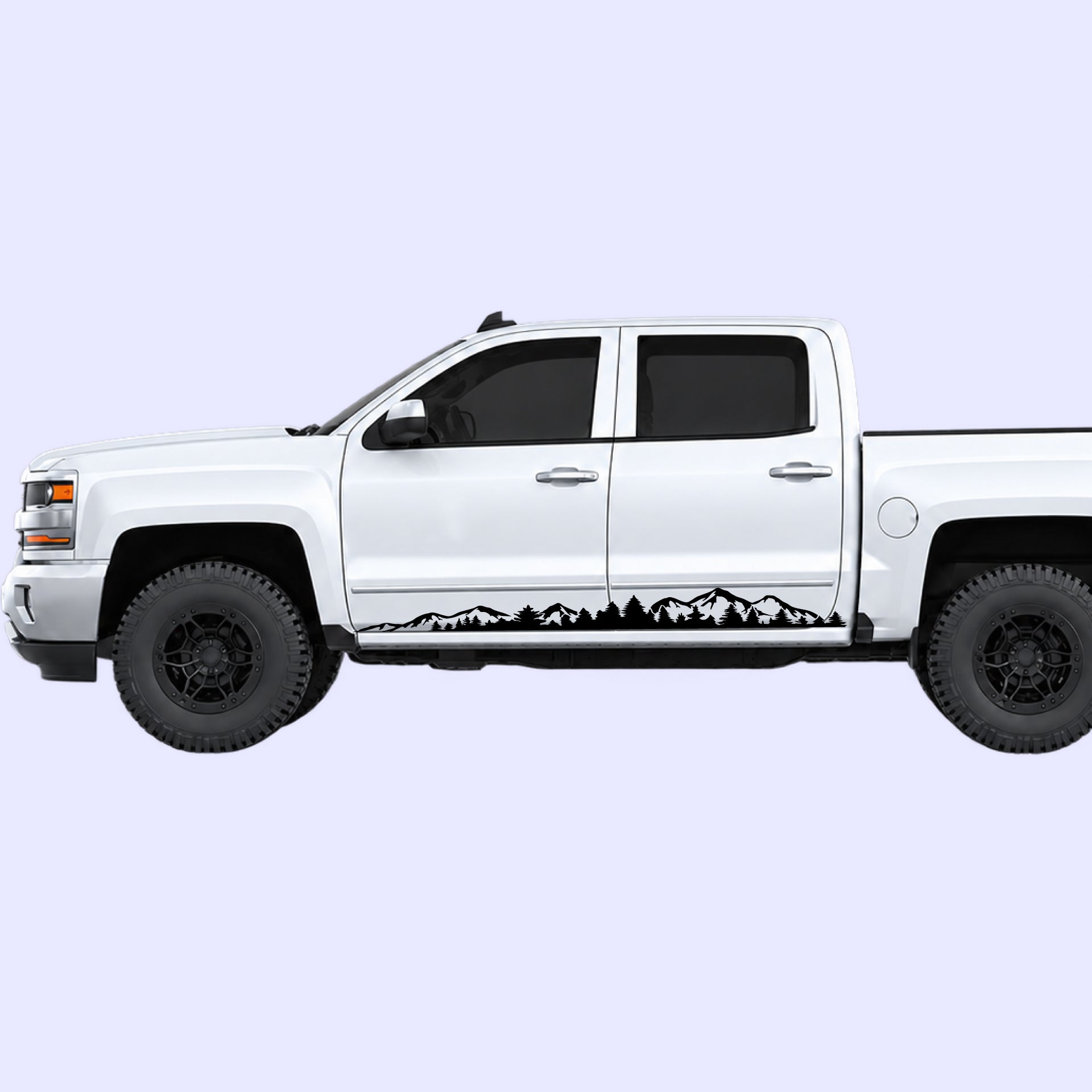 2014-2019 Chevrolet Silverado Adventure Side Stripes Vinyl Graphics Kit Black