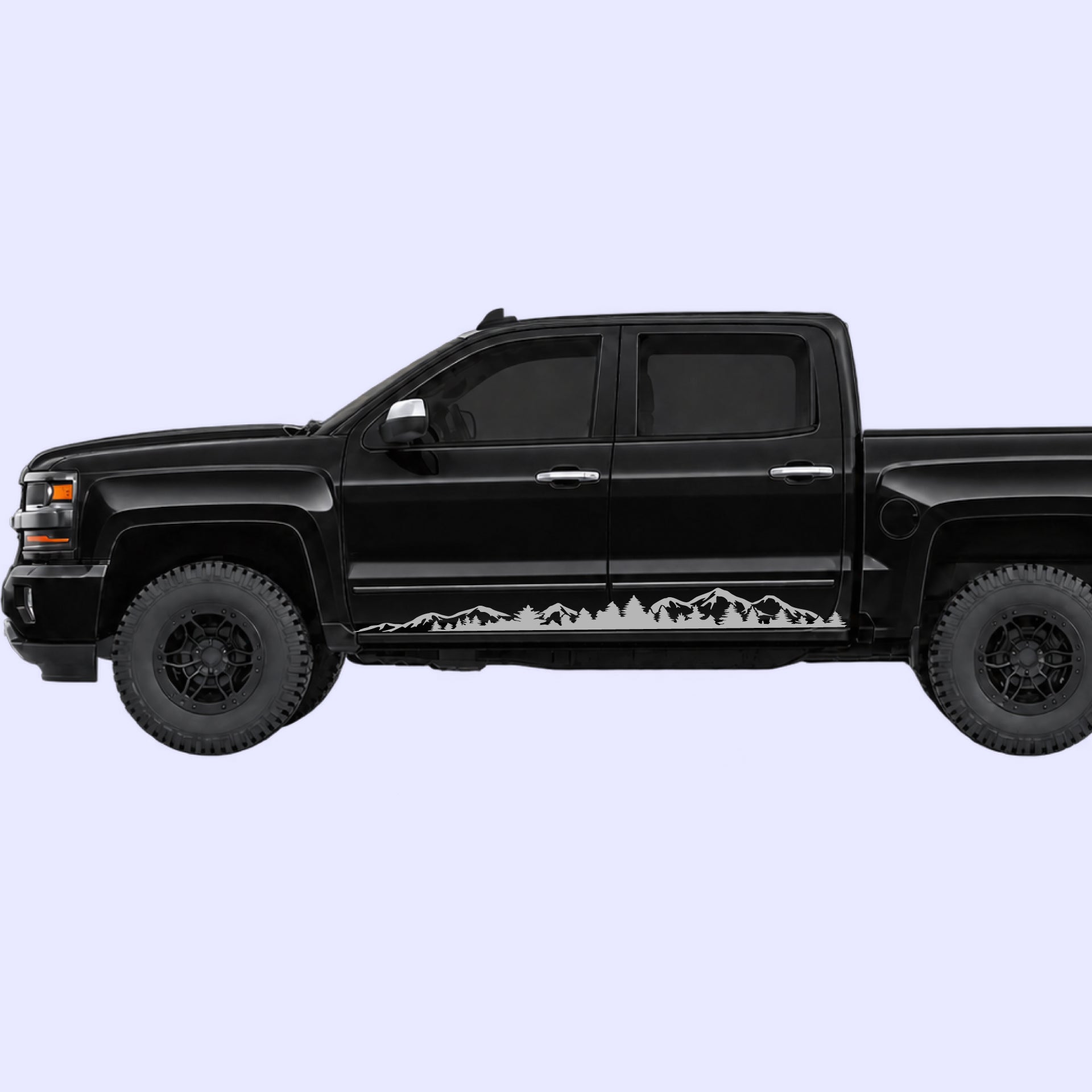 2014-2019 Chevrolet Silverado Adventure Side Stripes Vinyl Graphics Kit Gray