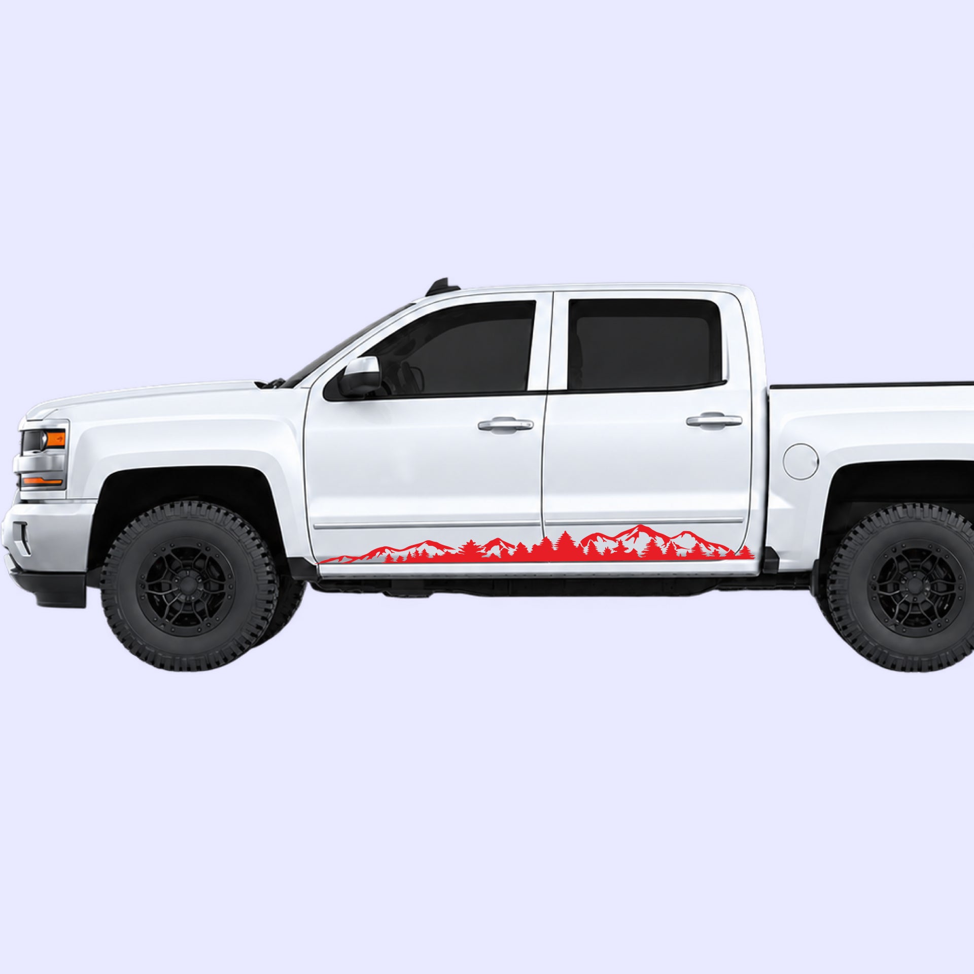 2014-2019 Chevrolet Silverado Adventure Side Stripes Vinyl Graphics Kit Red