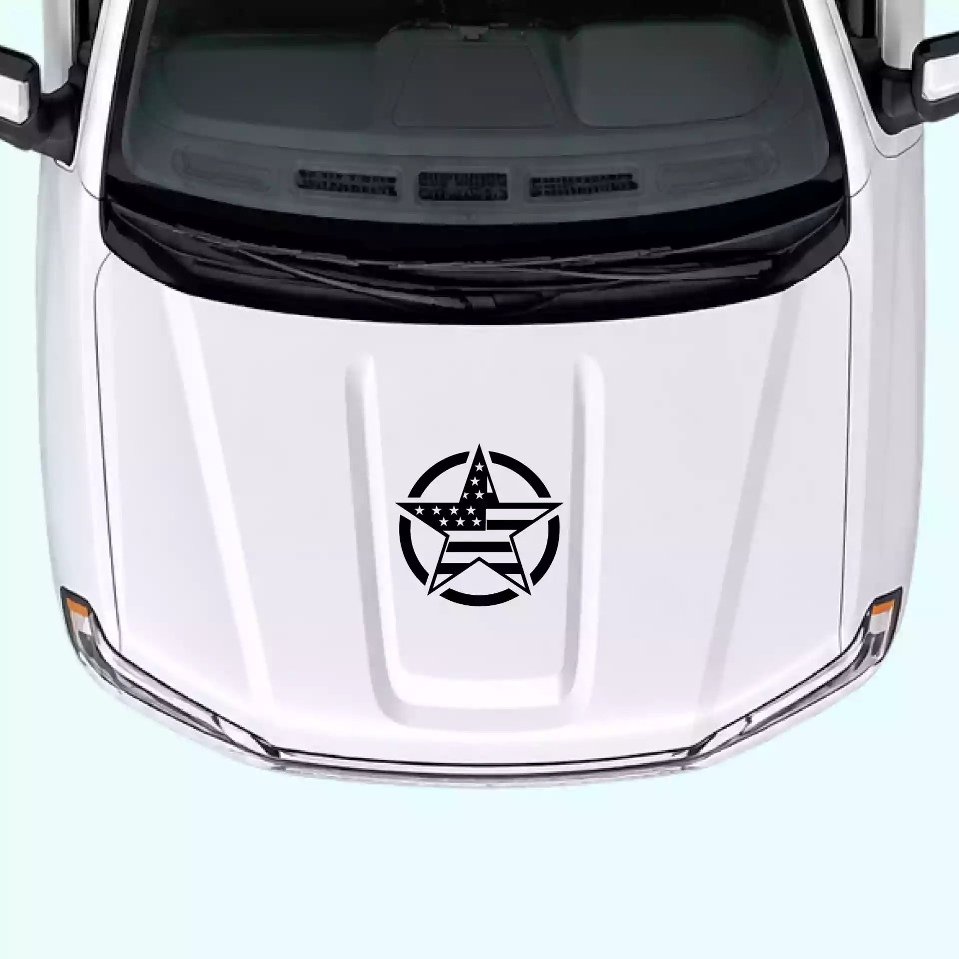 2019-present Chevrolet Silverado Army Star Hood Decal Vinyl Graphics Kit Black