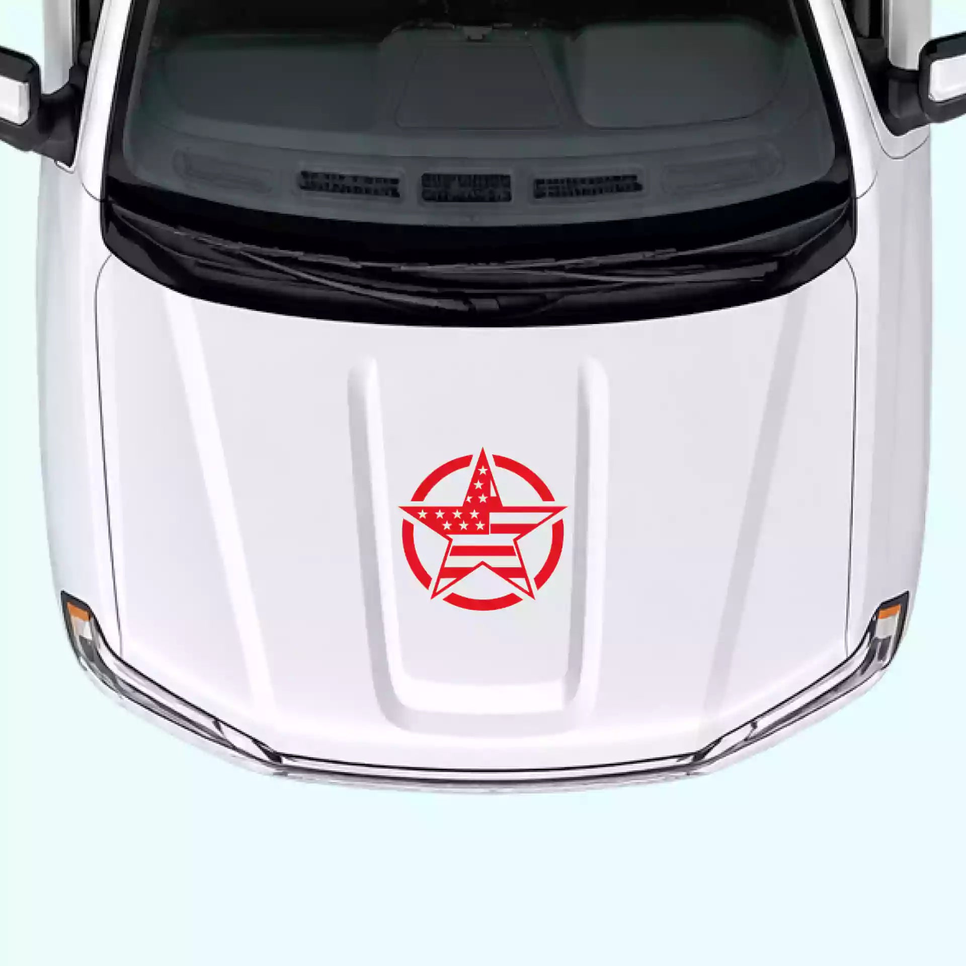 2019-present Chevrolet Silverado Army Star Hood Decal Vinyl Graphics Kit Red
