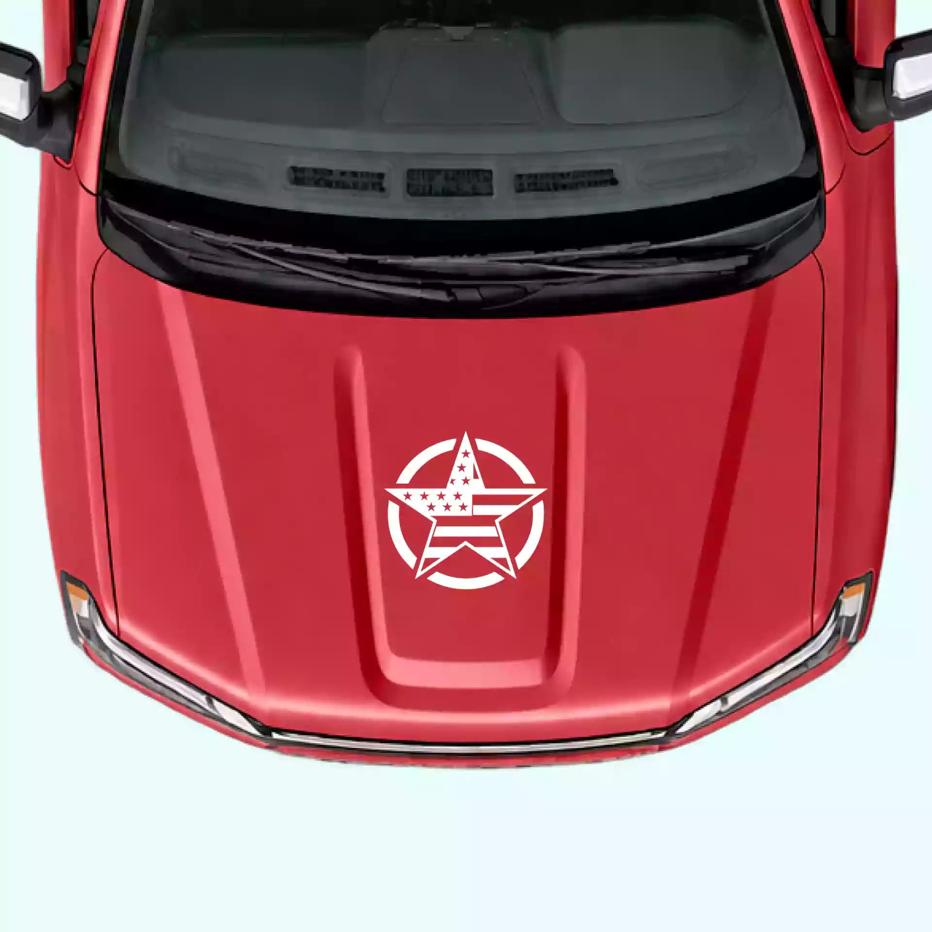 2019-present Chevrolet Silverado Army Star Hood Decal Vinyl Graphics Kit White