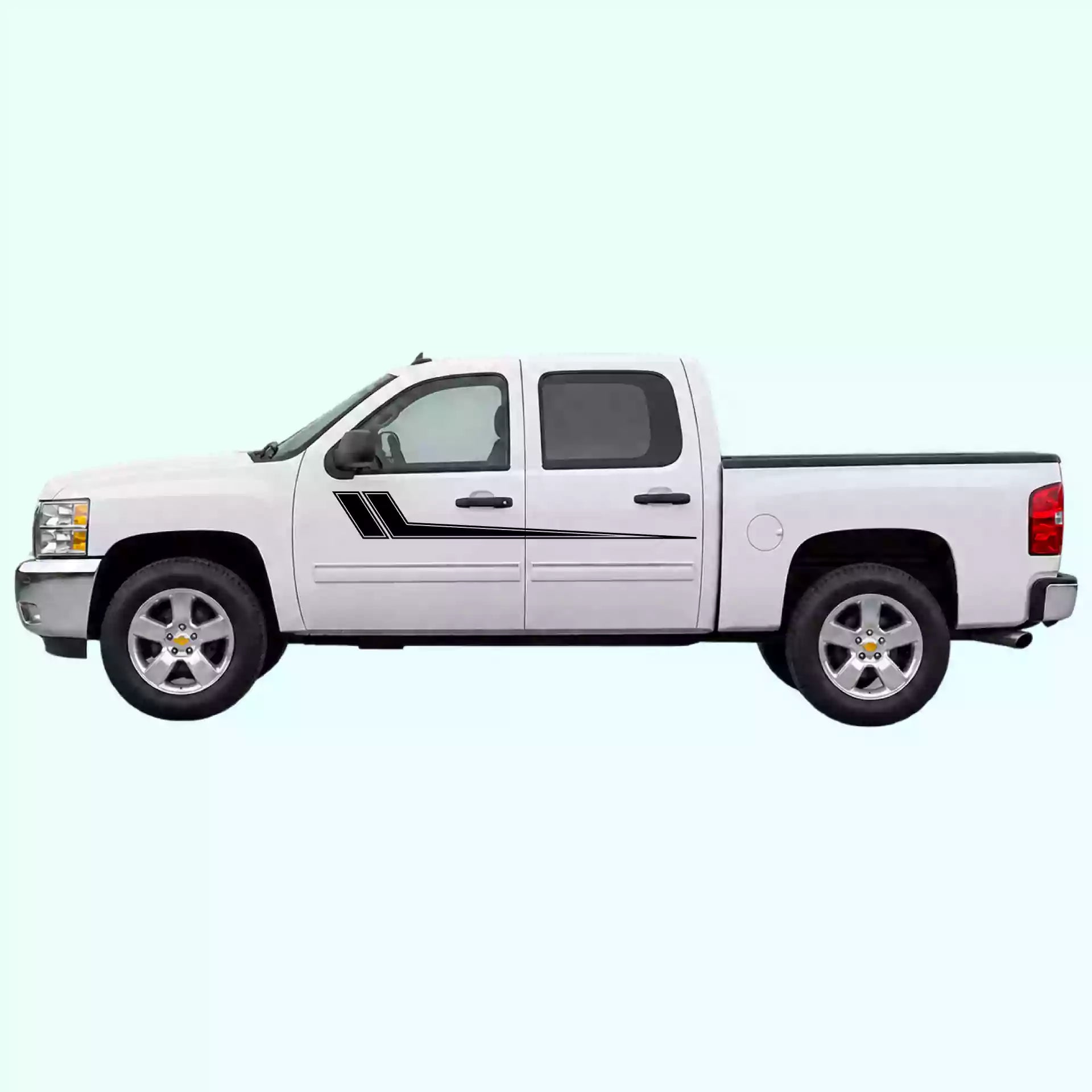 2007-2013 Chevrolet Silverado Hockey Side Stripes Vinyl Graphics Kit Black