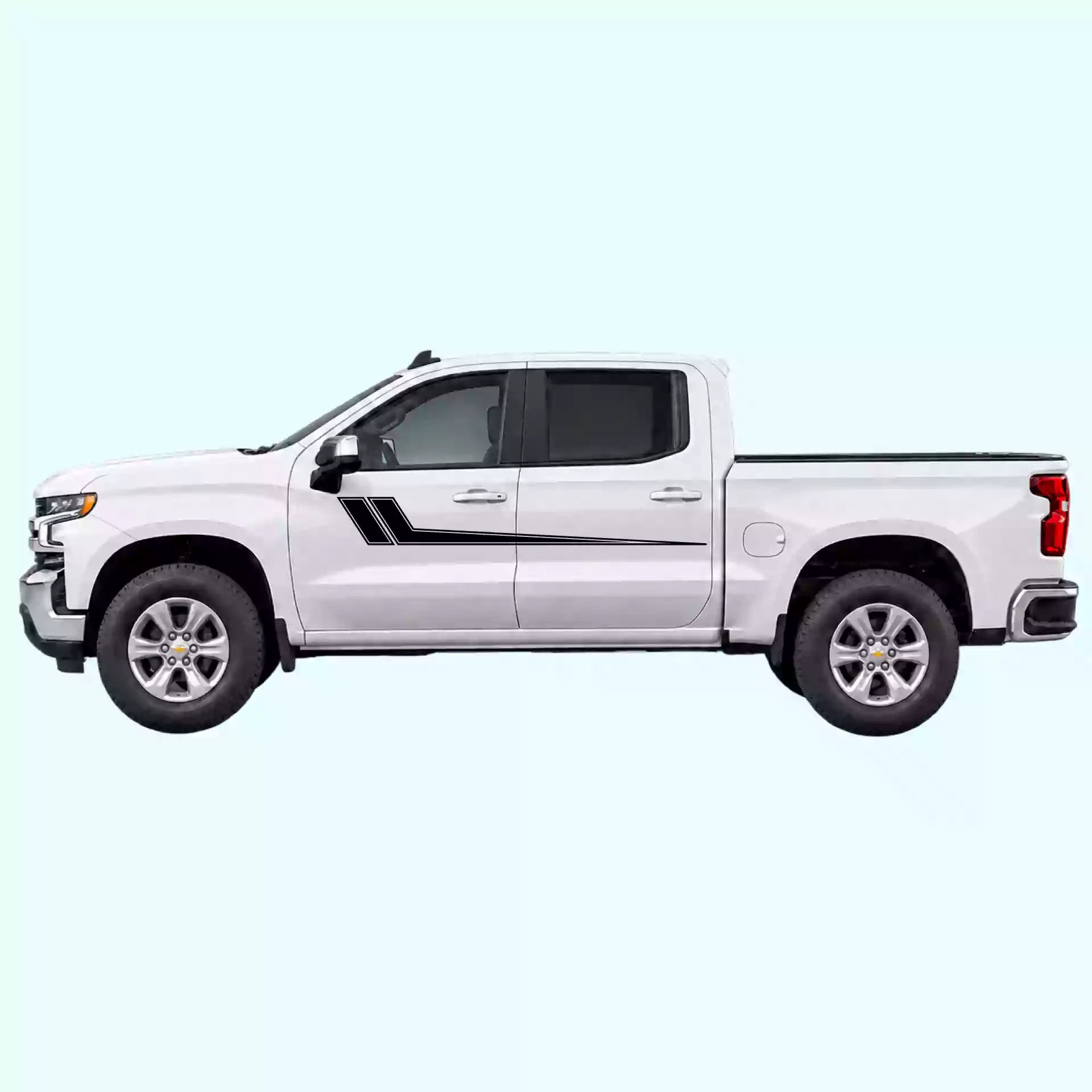 2019-present Chevrolet Silverado Hockey Side Stripes Vinyl Graphics Kit Black