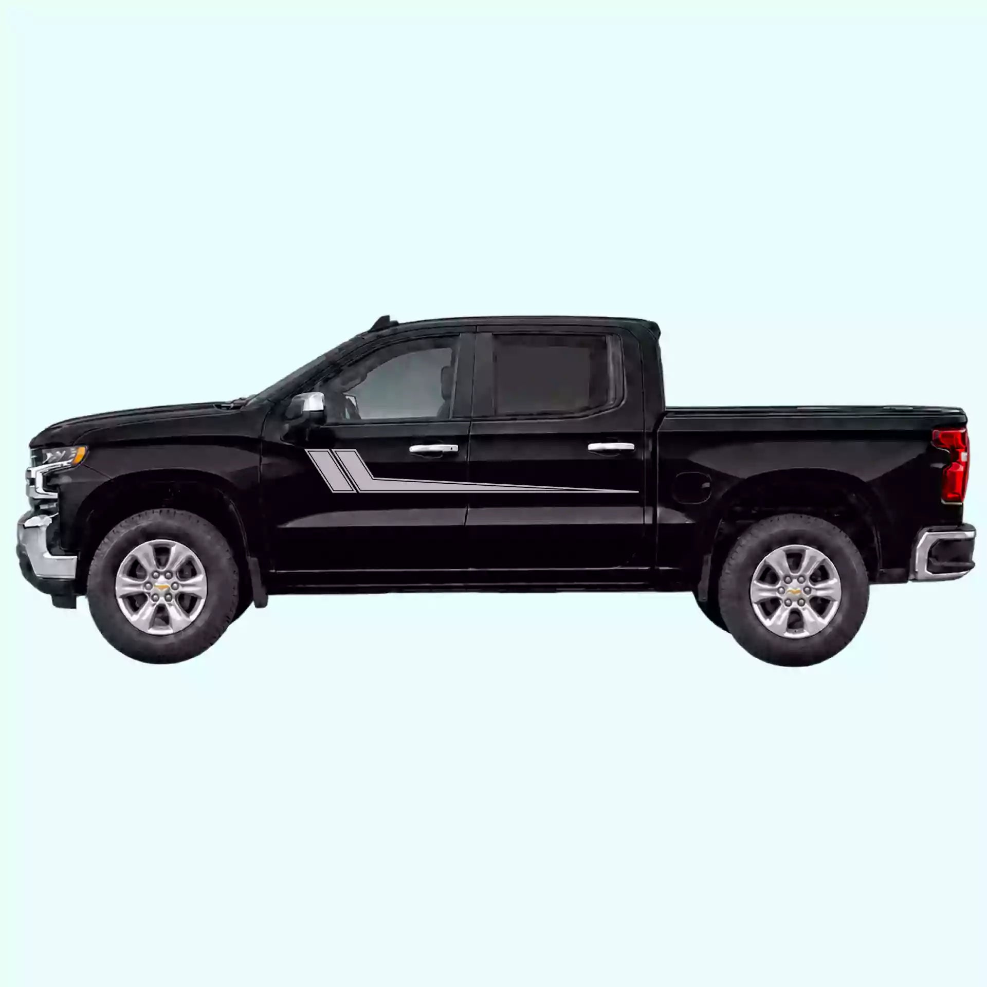 2019-present Chevrolet Silverado Hockey Side Stripes Vinyl Graphics Kit Gray