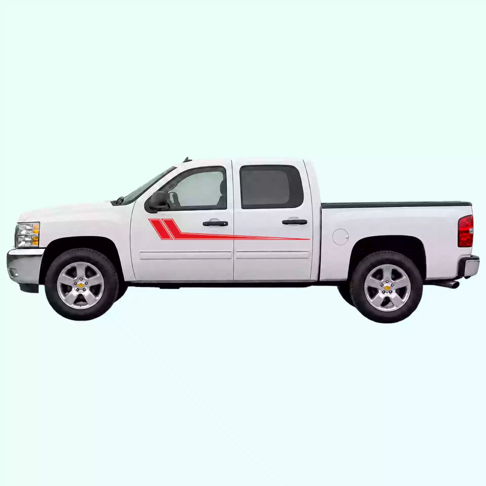 2007-2013 Chevrolet Silverado Hockey Side Stripes Vinyl Graphics Kit Red