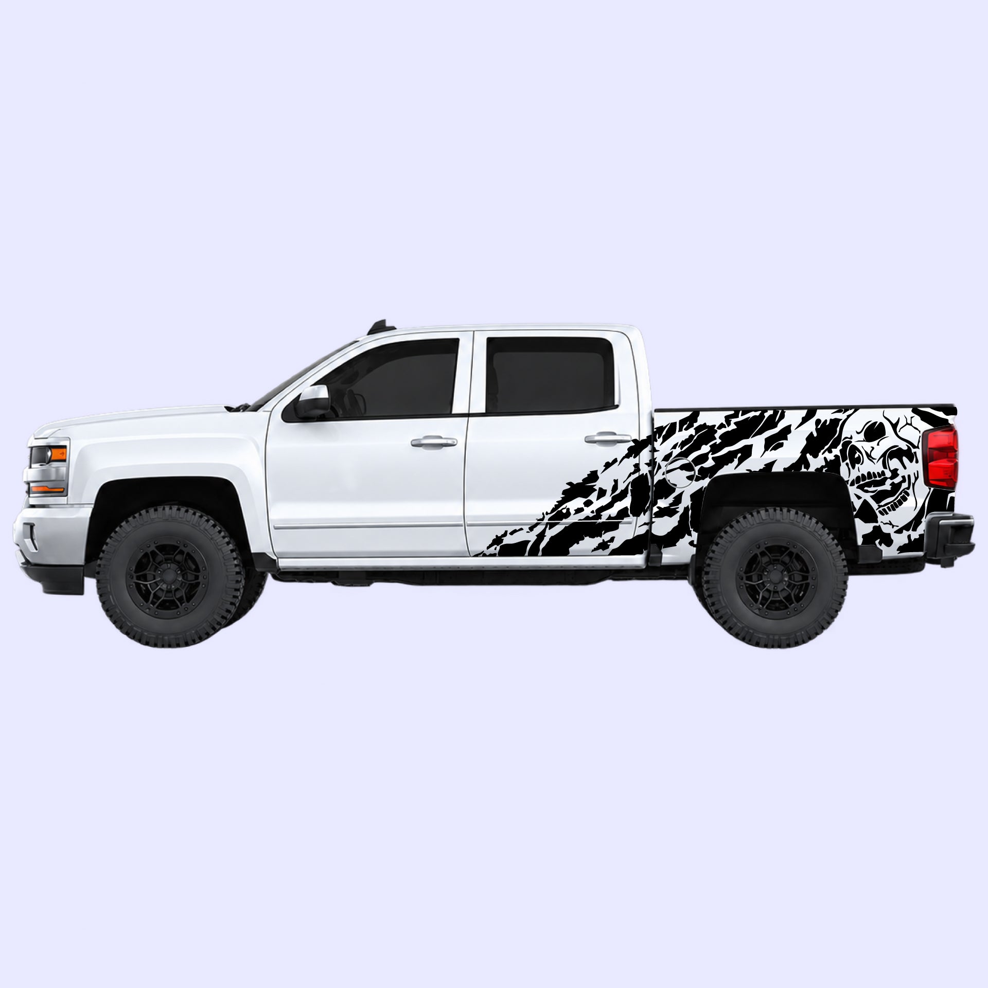 2014-2019 Chevrolet Silverado Nightmare Side Decals Vinyl Graphics Kit Black