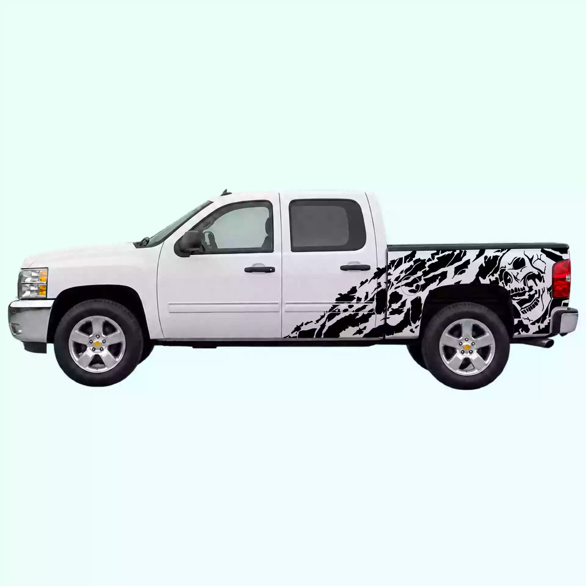 2007-2013 Chevrolet Silverado Nightmare Side Decals Vinyl Graphics Kit Black
