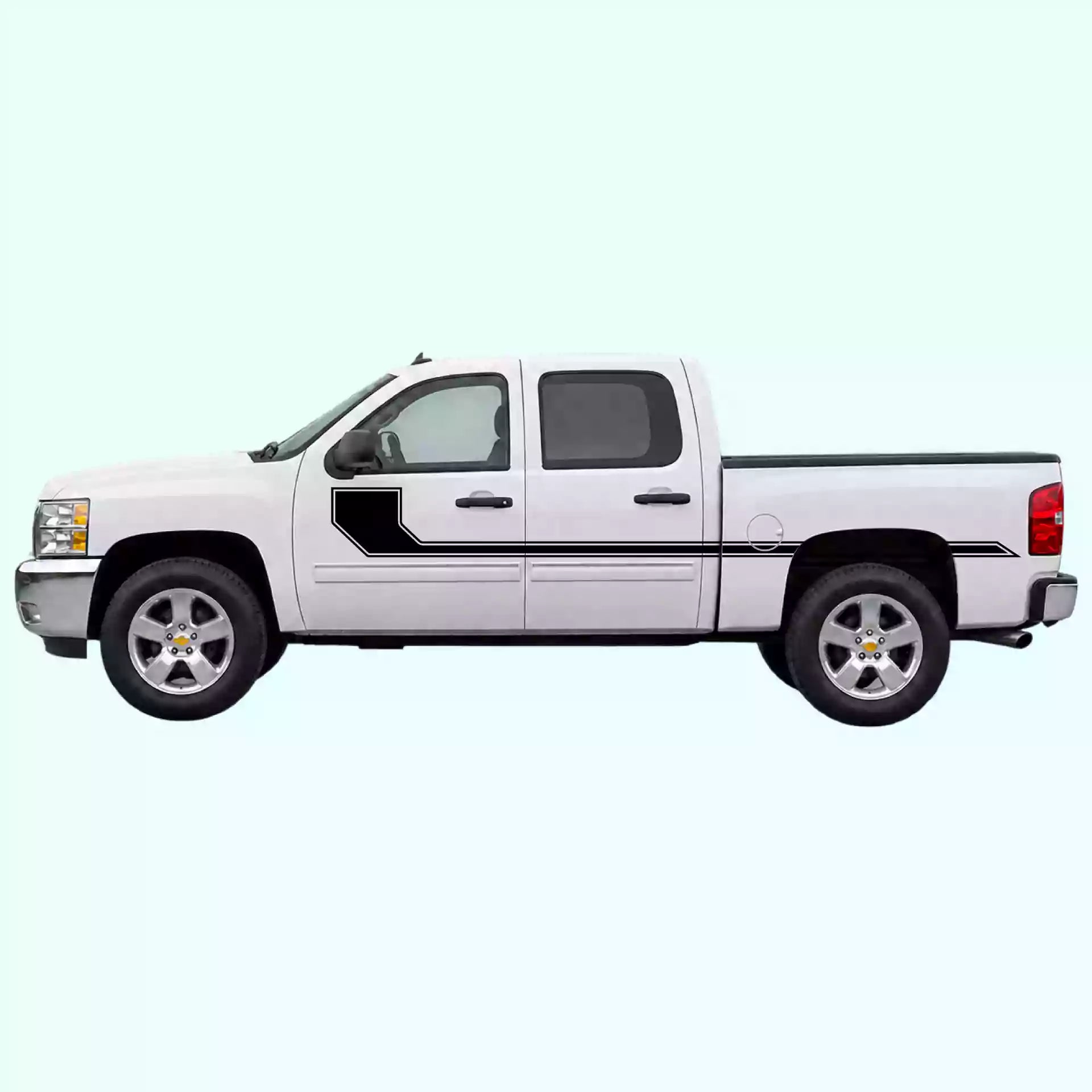 2007-2013 Chevrolet Silverado Side Line Stripes Vinyl Graphics Kit Black