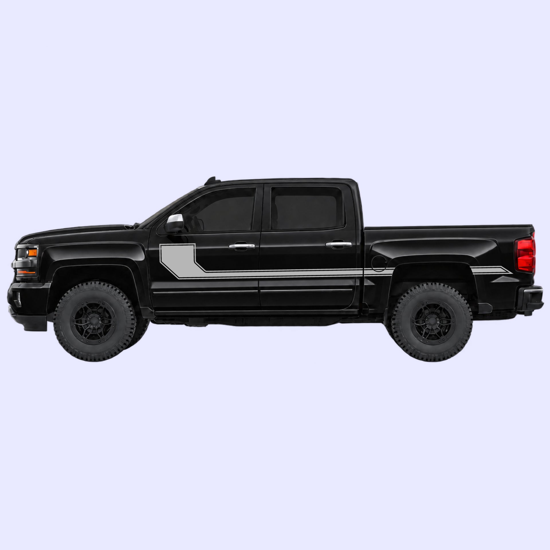 2014-2019 Chevrolet Silverado Side Line Stripes Vinyl Graphics Kit Gray