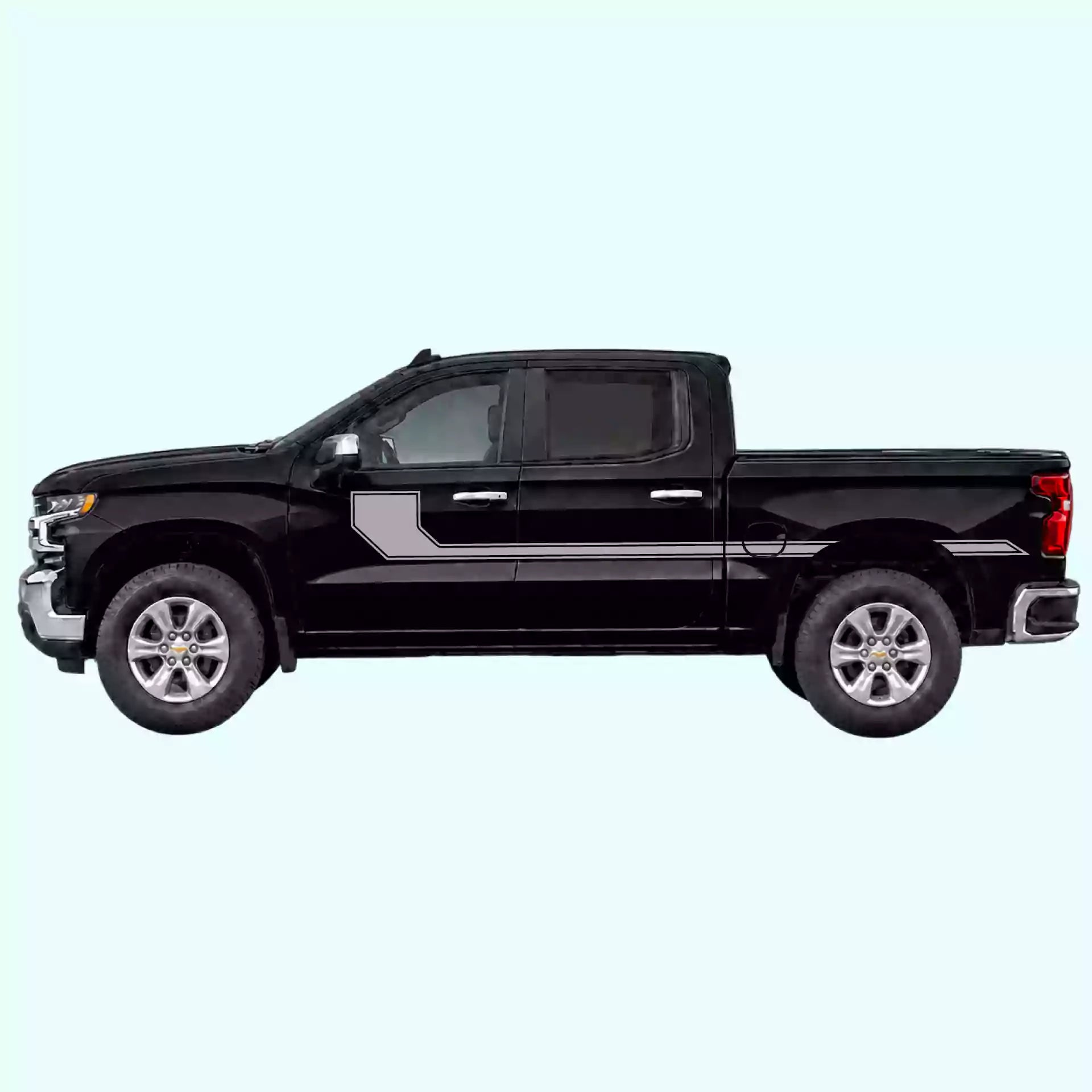 2019-present Chevrolet Silverado Side Line Stripes Vinyl Graphics Kit Gray