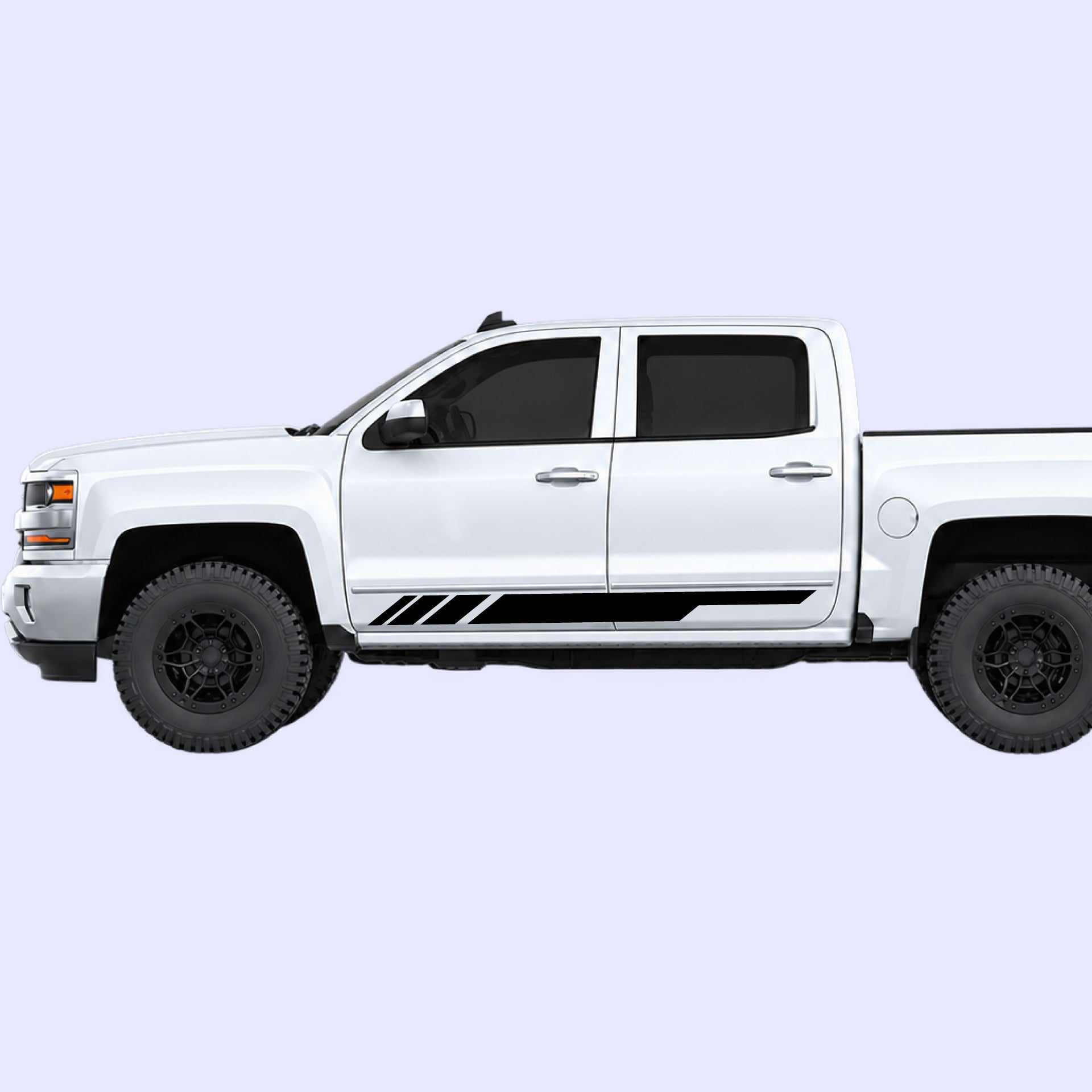 2014-2019 Chevrolet Silverado Side Stripes Vinyl Graphics Kit Black