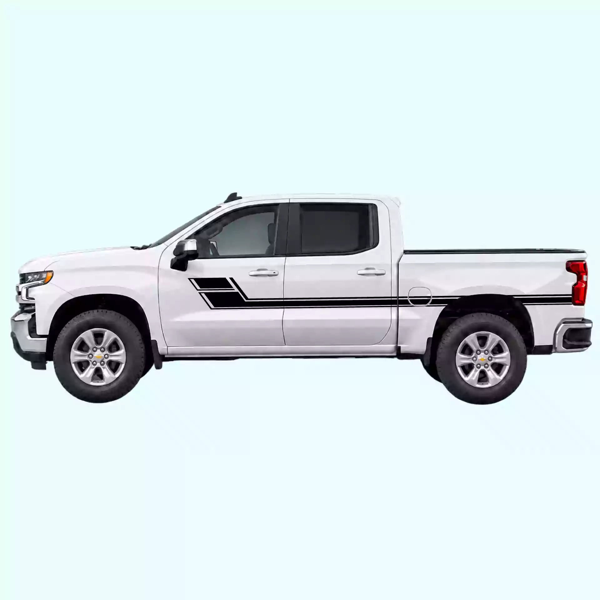 2019-present Chevrolet Silverado Side Stripes Vinyl Graphics Kit Black