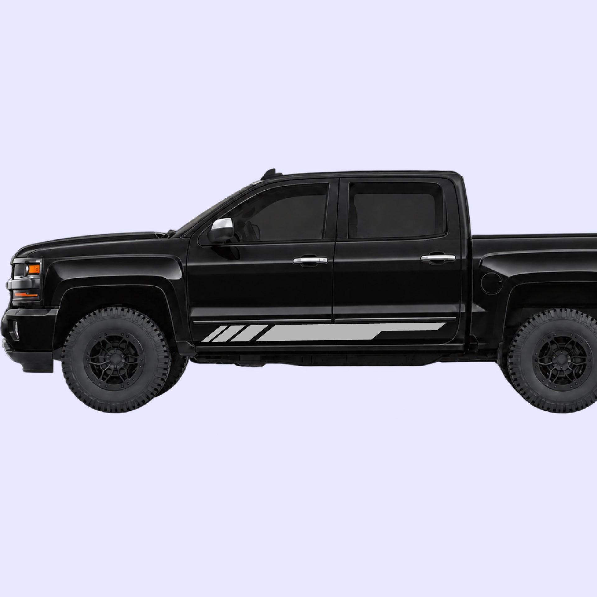 2014-2019 Chevrolet Silverado Side Stripes Vinyl Graphics Kit Gray
